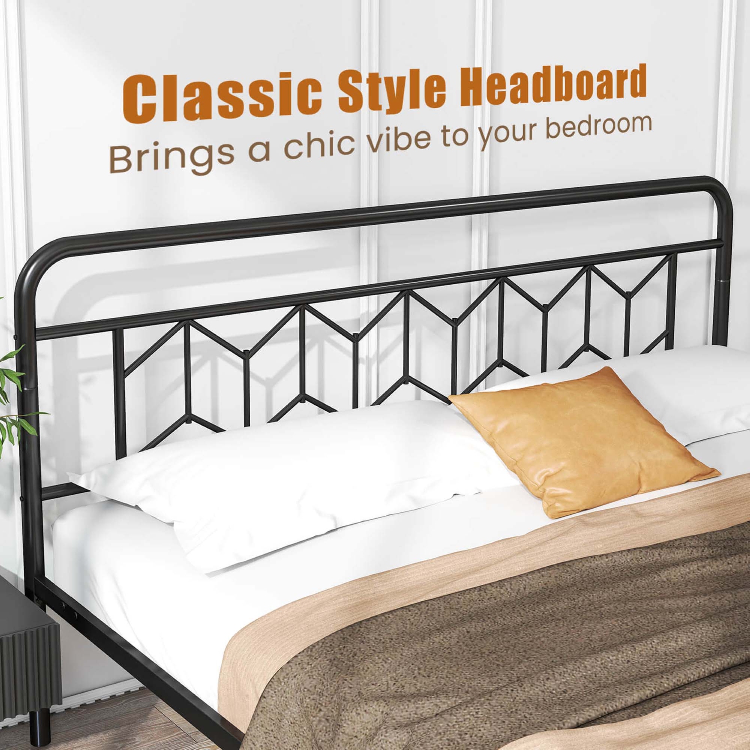 Costway Twin/Full/Queen/King Size Bed Frame Mattress Foundation with Headboard 12.5" Under-bed Storage Black