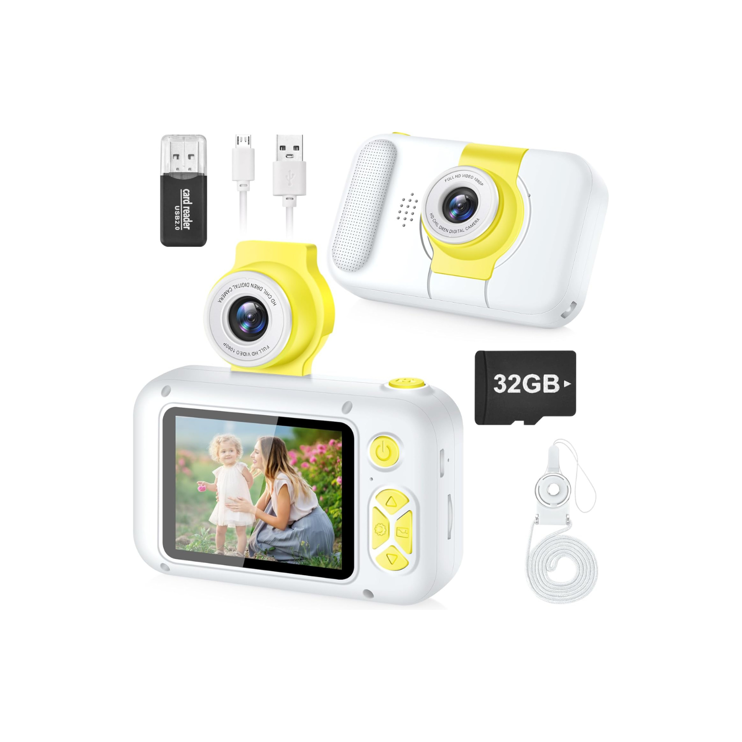 Kid Camera,ARNSSIEN Camera for Kid,2.4in IPS Screen Digital Camera,180°Flip Len Student Camera,Children Selfie Camera with Playback
