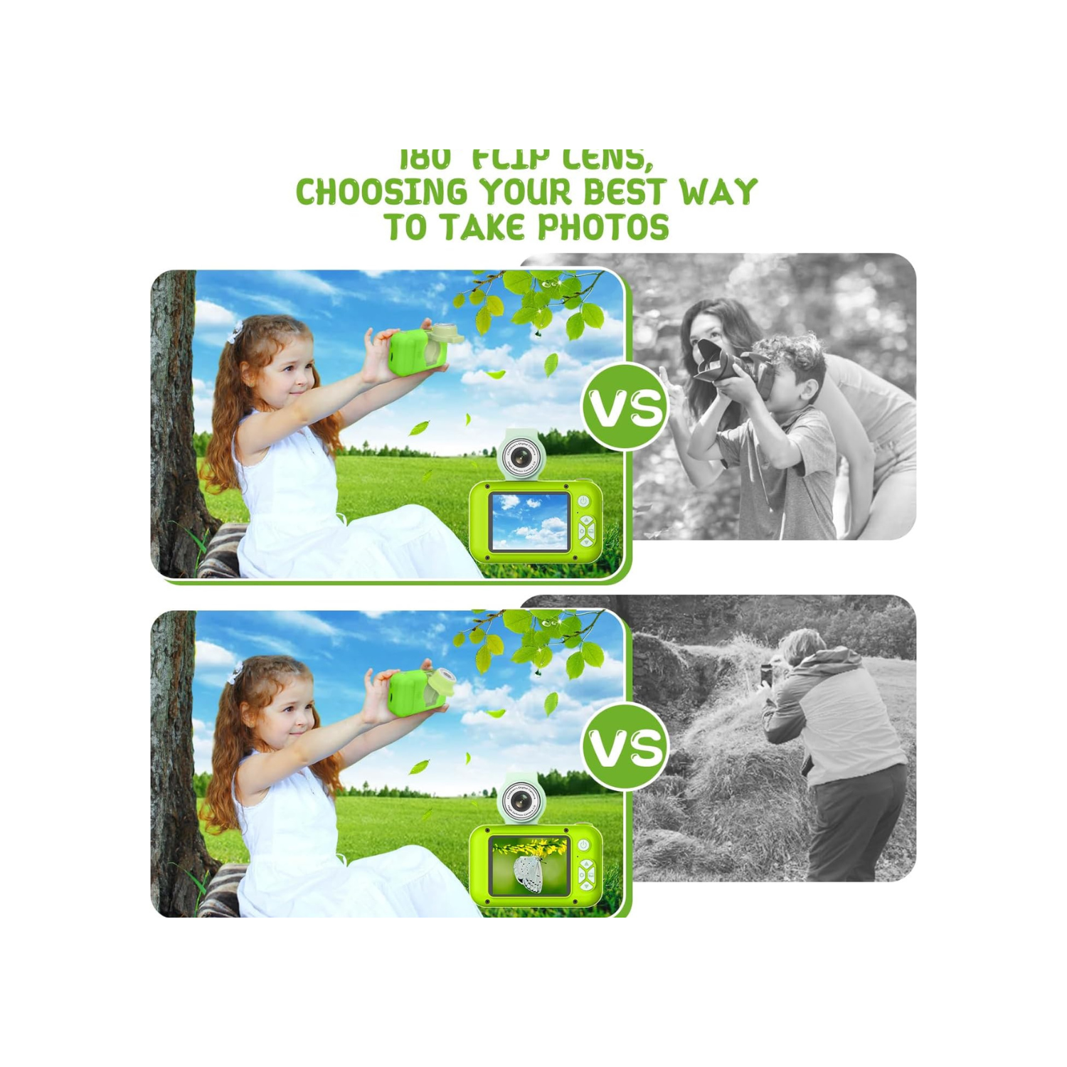 Kid Camera,ARNSSIEN Camera for Kid,2.4in IPS Screen Digital Camera,180°Flip Len Student Camera,Children Selfie Camera with Playback