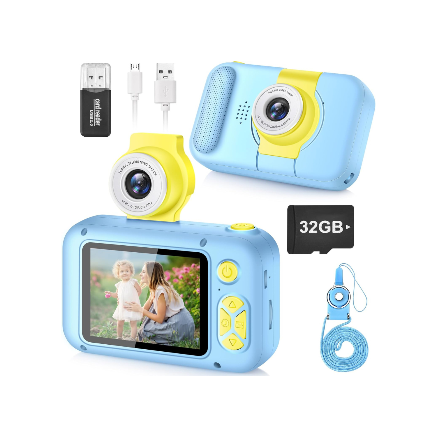 Kid Camera,ARNSSIEN Camera for Kid,2.4in IPS Screen Digital Camera,180°Flip Len Student Camera,Children Selfie Camera with Playback