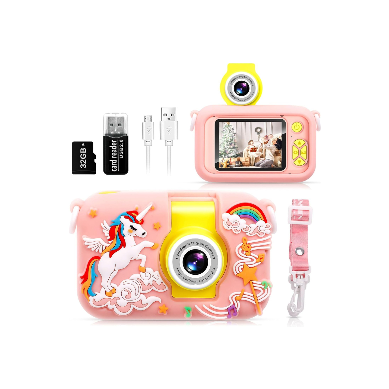 Kid Camera,ARNSSIEN Camera for Kid,2.4in IPS Screen Digital Camera,180°Flip Len Student Camera,Children Selfie Camera with Playback