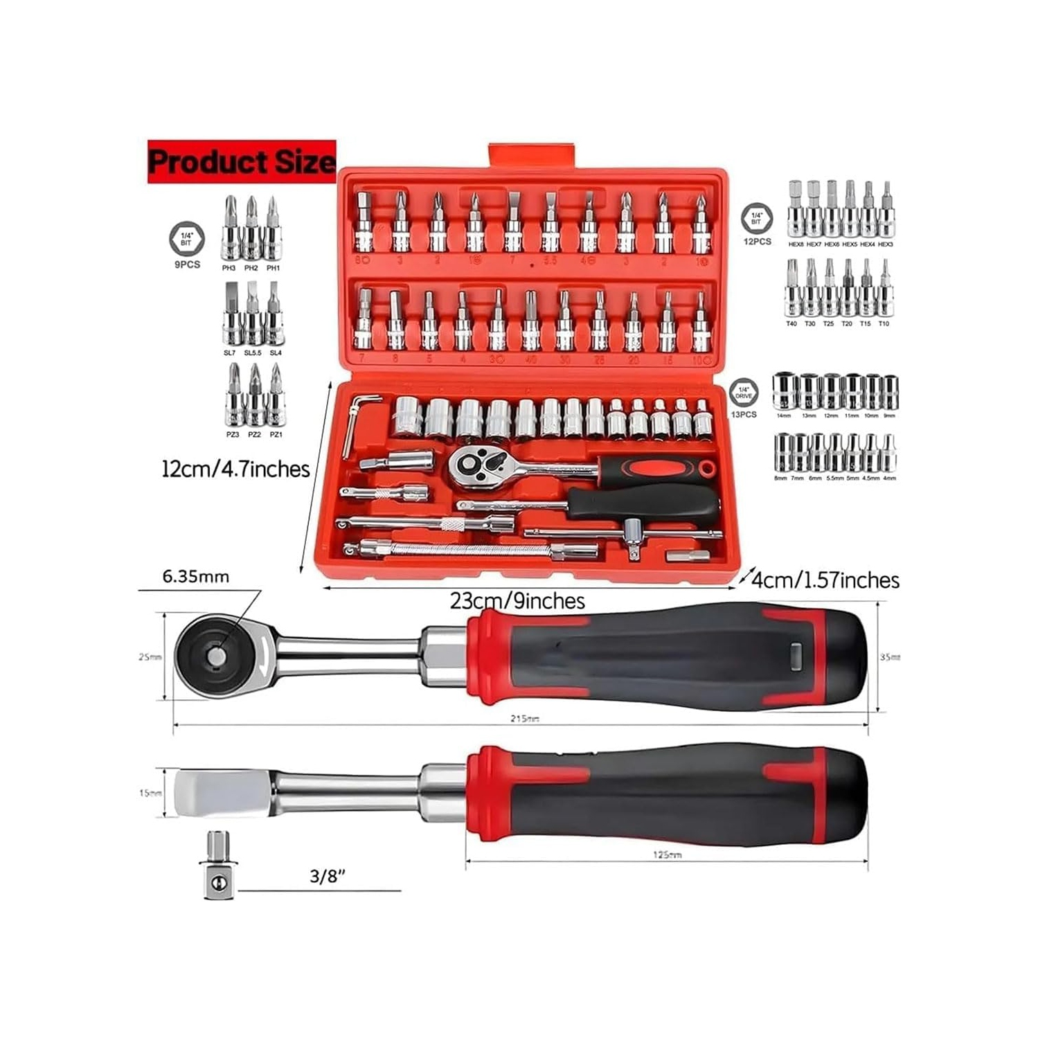 Clés à cliquet minces sans fil, jeu de clés à cliquet minces à main, jeu de clés à cliquet 46 en 1 pour réparations