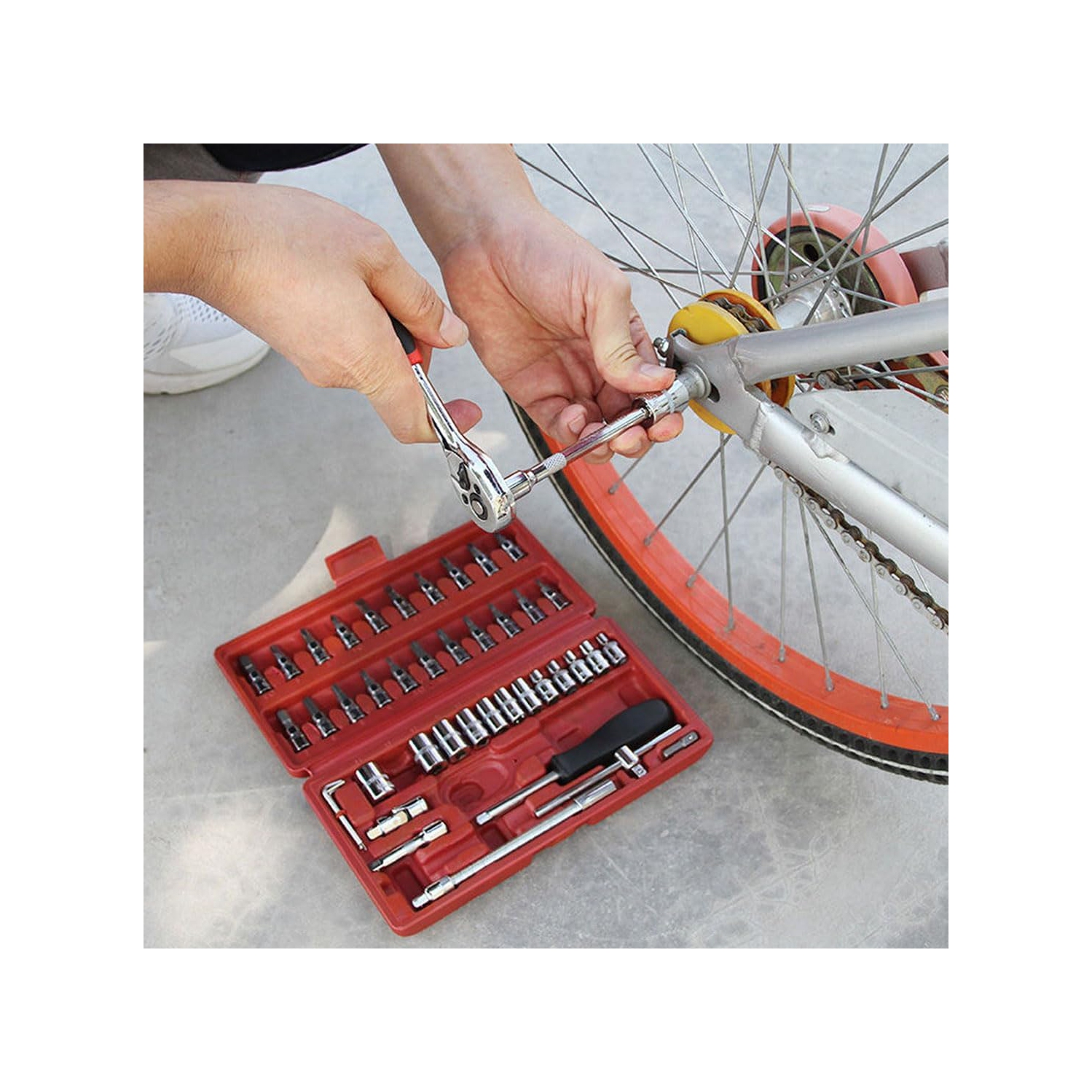 Clés à cliquet minces sans fil, jeu de clés à cliquet minces à main, jeu de clés à cliquet 46 en 1 pour réparations