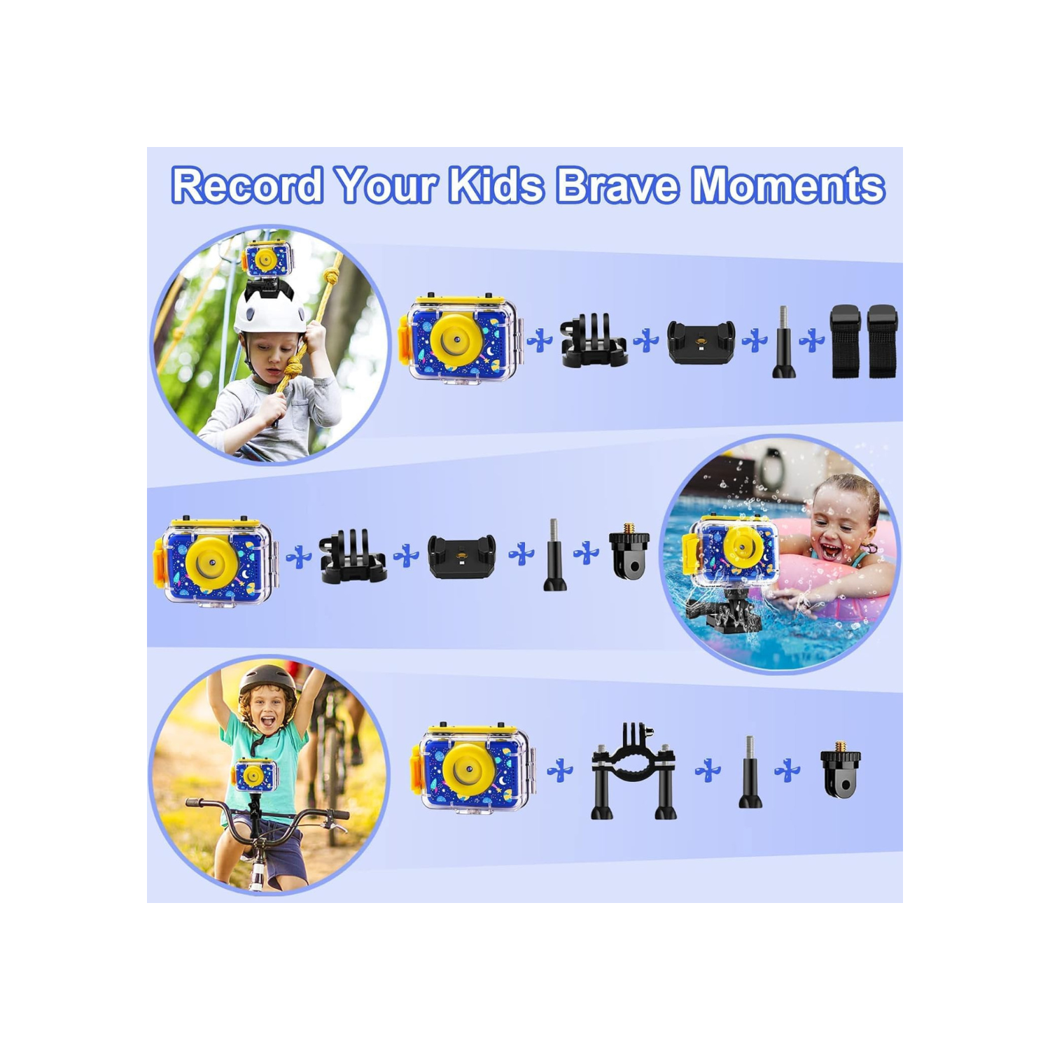 GKTZ Kids Waterproof Camera - Underwater Camera Birthday Gifts for Girls Boys Children Digital Action Camera with 32GB SD Card, Pool Toys for Kids