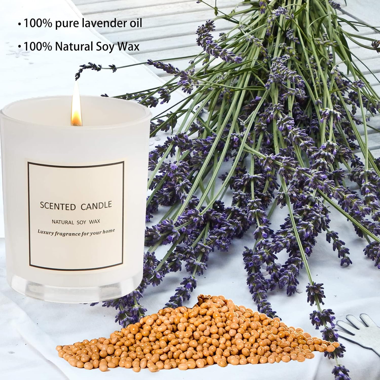 Gifts for Women Men-Scented Candles 100% Pure Natural Soybean Wax with Plant Essential Oils, Perfect for Bath, Yoga, Christmas, Birthday, Mother's Day