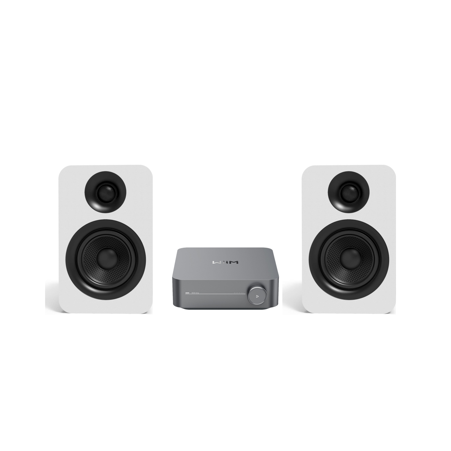 WiiM Amplifier & Kanto YUP6 5.25” Woofer, 120W Wireless Streaming Bookshelf Speaker System w/ 10 FT OFC 14 Gauge Speaker Wire