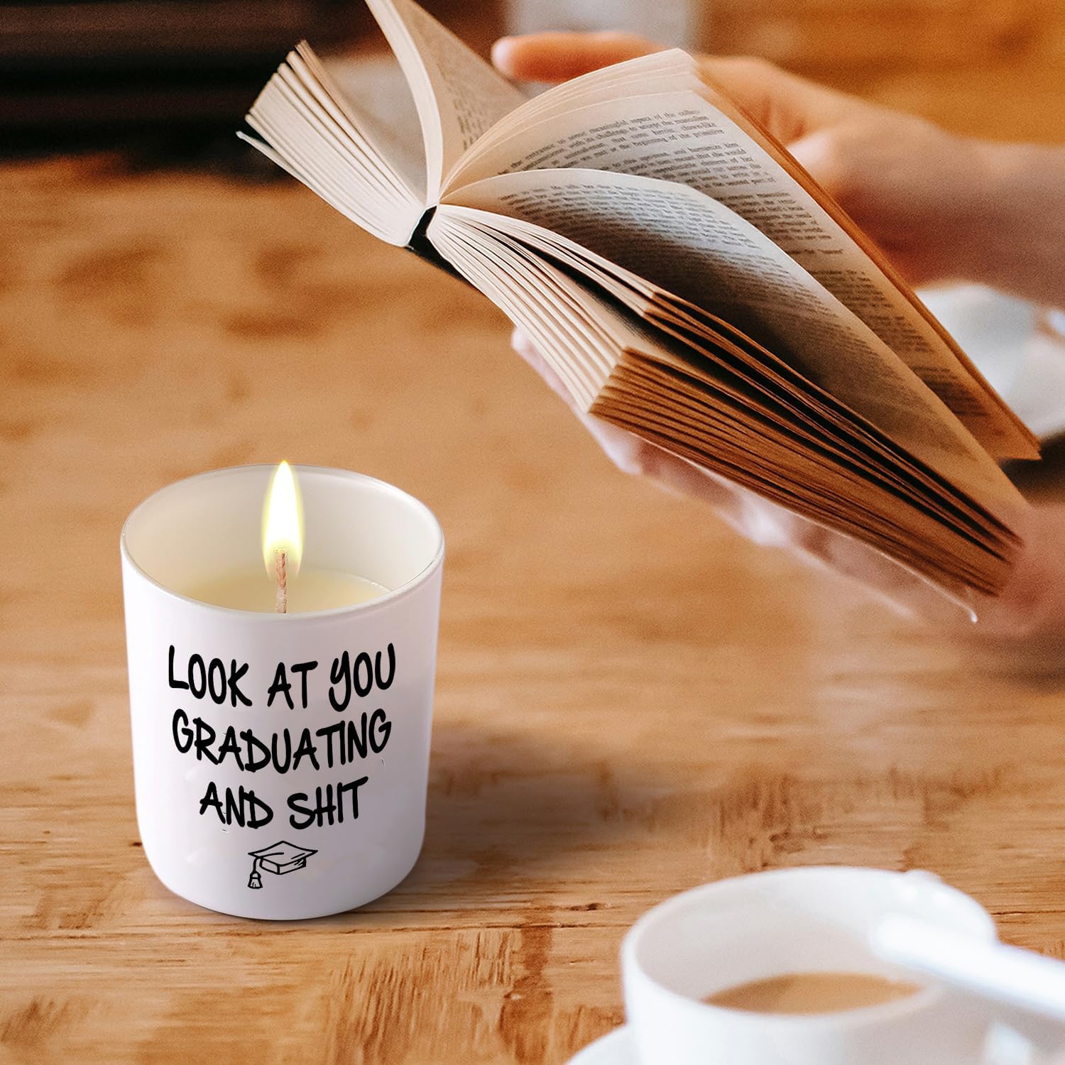 Graduation Candle Gifts for Her Him 2025 Cool Funny Masters Degree College High School Graduation Gifts for Women Men Look at You Graduating and Sh T