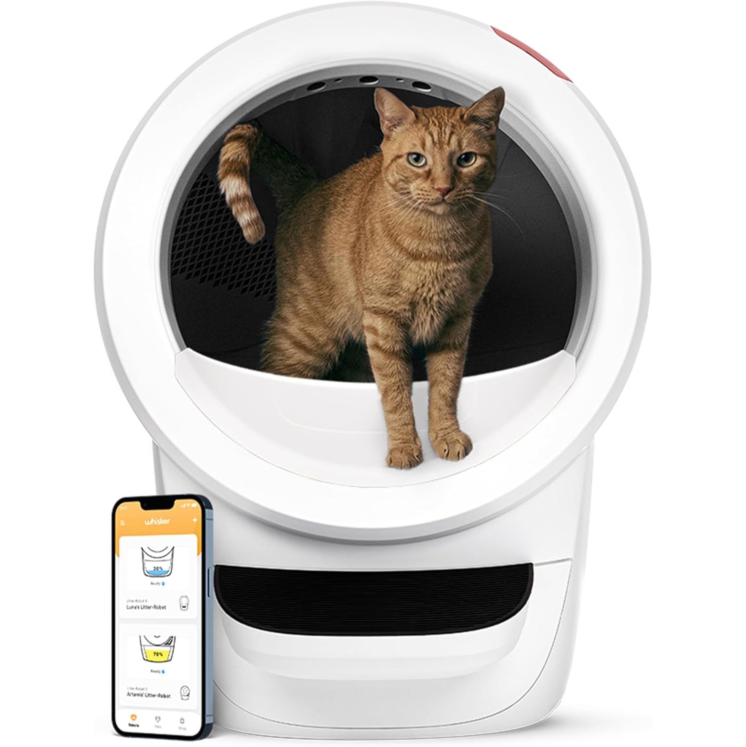 Litter-Robot 4 by Whisker, White - Automatic, Self-Cleaning Litter Box, Includes 1 Year of WhiskerCare