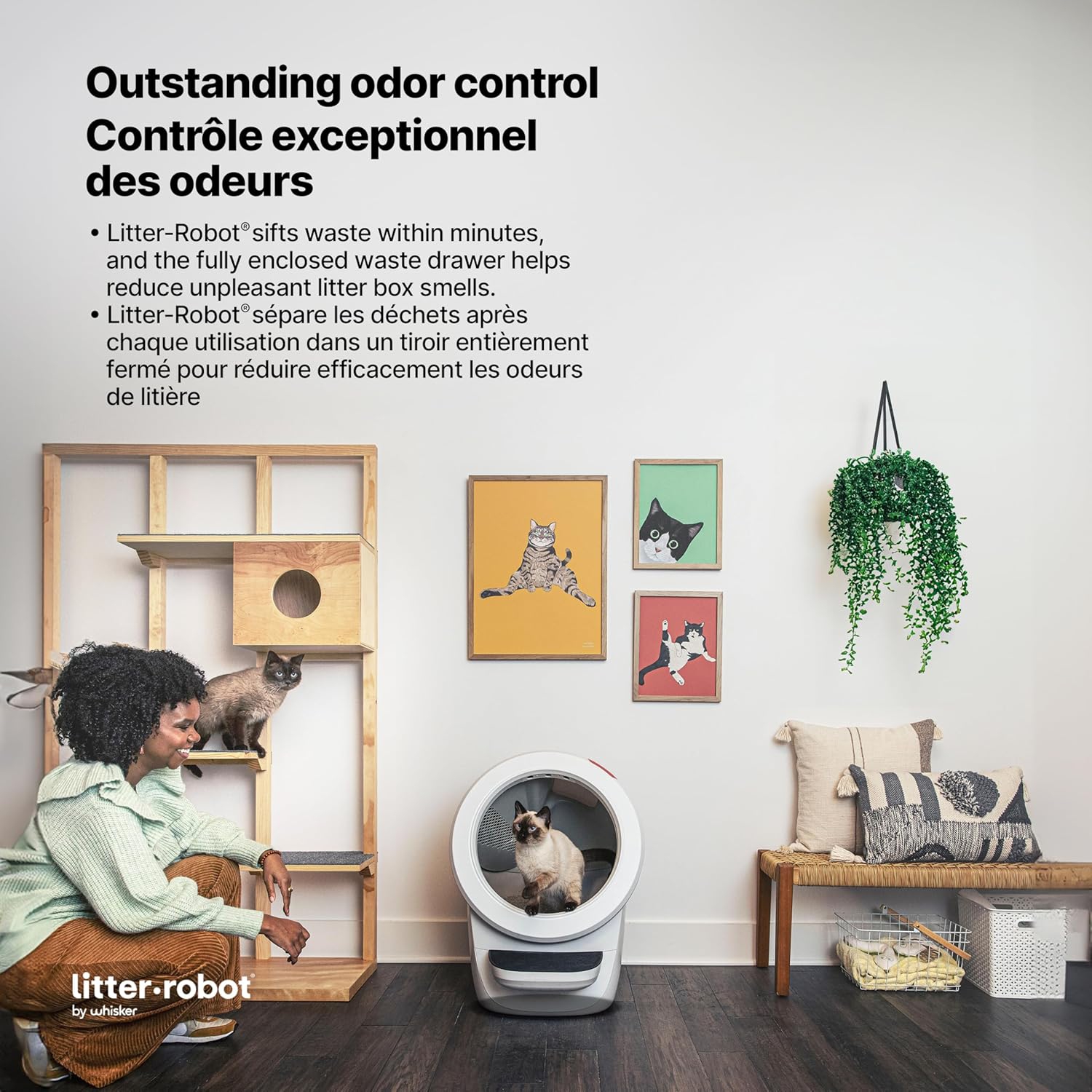 Litter-Robot 4 by Whisker, White - Automatic, Self-Cleaning Litter Box, Includes 1 Year of WhiskerCare