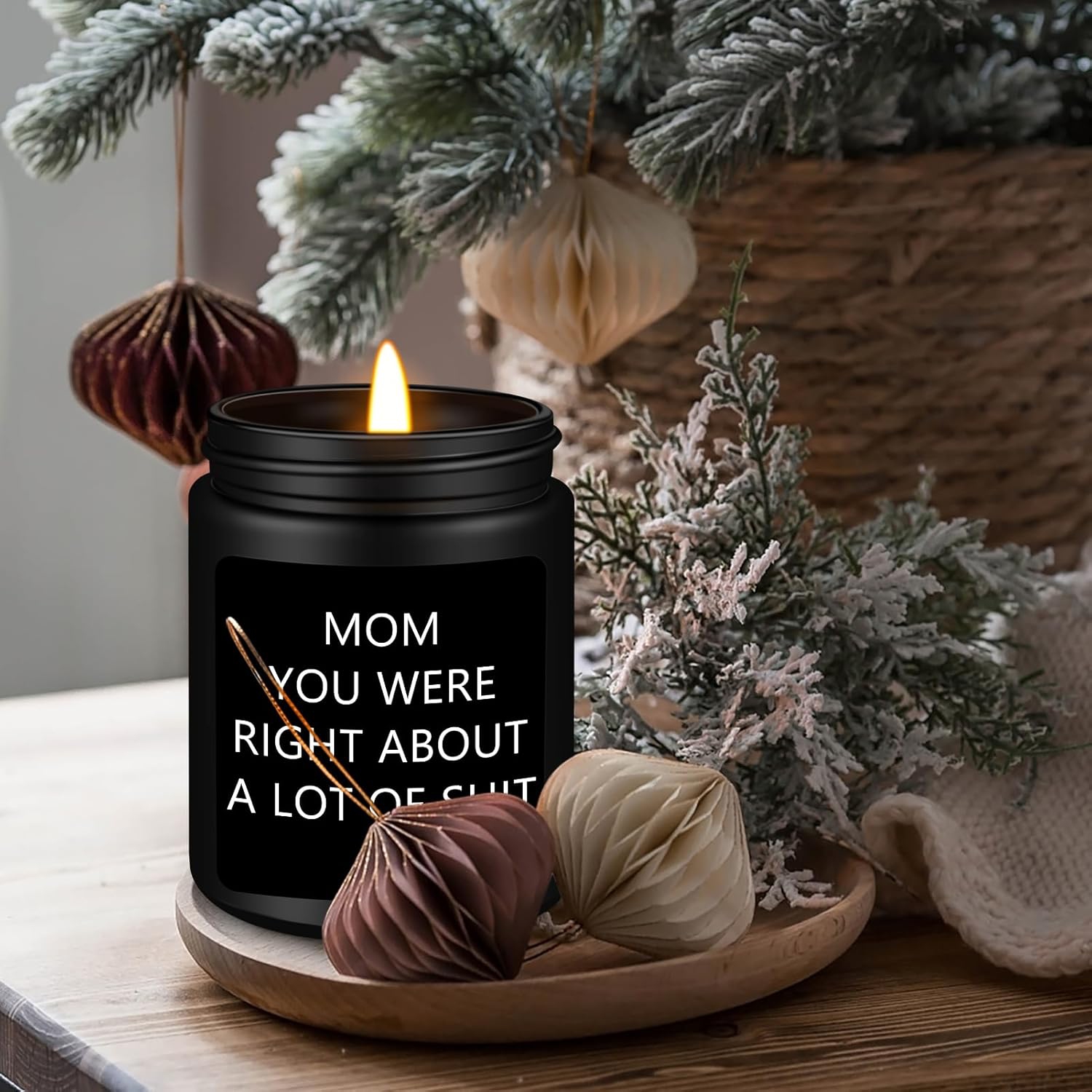 Homsolver Birthday Gifts for Mom from Daughter Son, Christmas Mothers Day Birthday Thanksgiving Candle for Stepmother Adoptive Mother, Scented