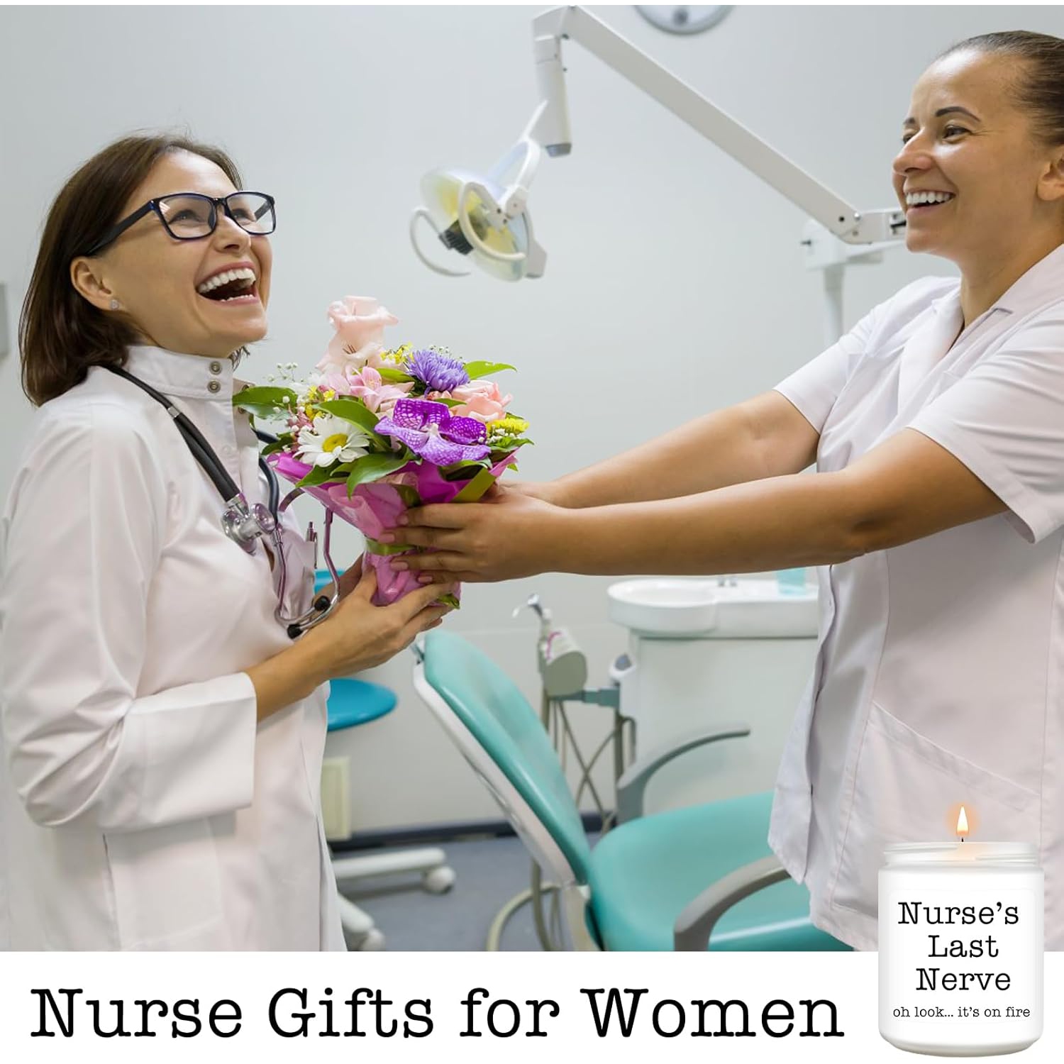 Homsolver Nurse Gifts for Women, Unique Birthday Christmas Graduation Thanksgiving Nurse Day Gift for Head Nurses, Nurse's Last Nerve Scented Candles