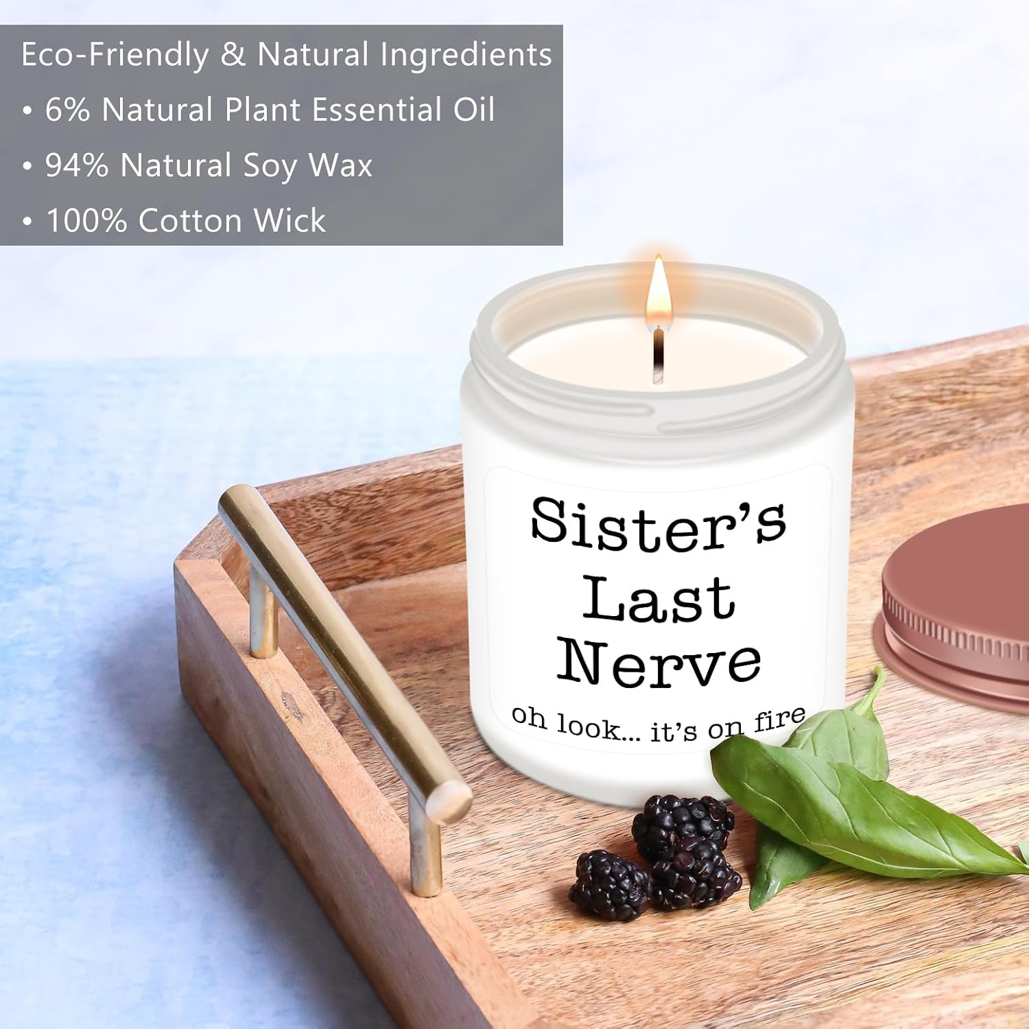 Homsolver Sister Gifts for Women, Christmas Mothers Day Birthday Gift Ideas, Female Friends Bestie in Law, Sister's Last Nerve Lavender Scented