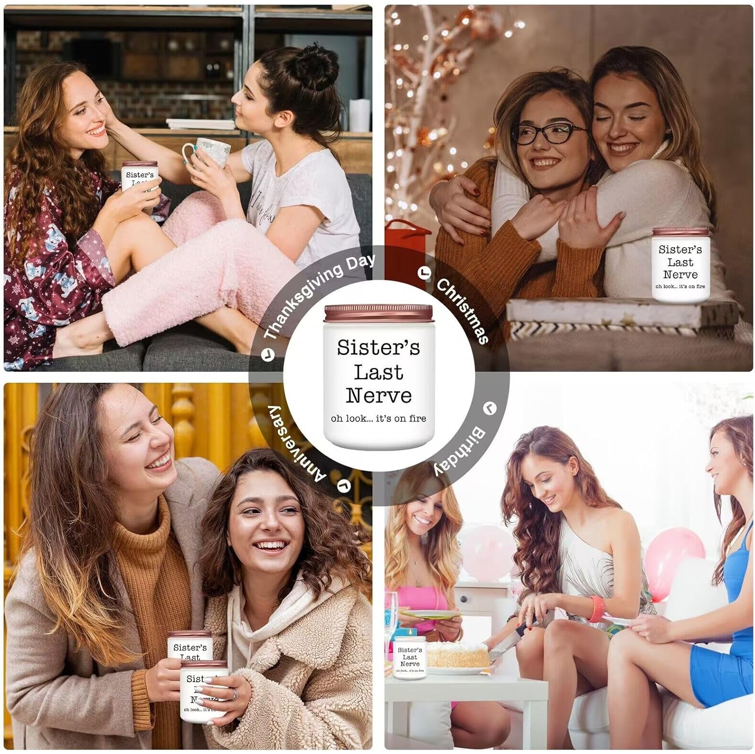 Homsolver Sister Gifts for Women, Christmas Mothers Day Birthday Gift Ideas, Female Friends Bestie in Law, Sister's Last Nerve Lavender Scented