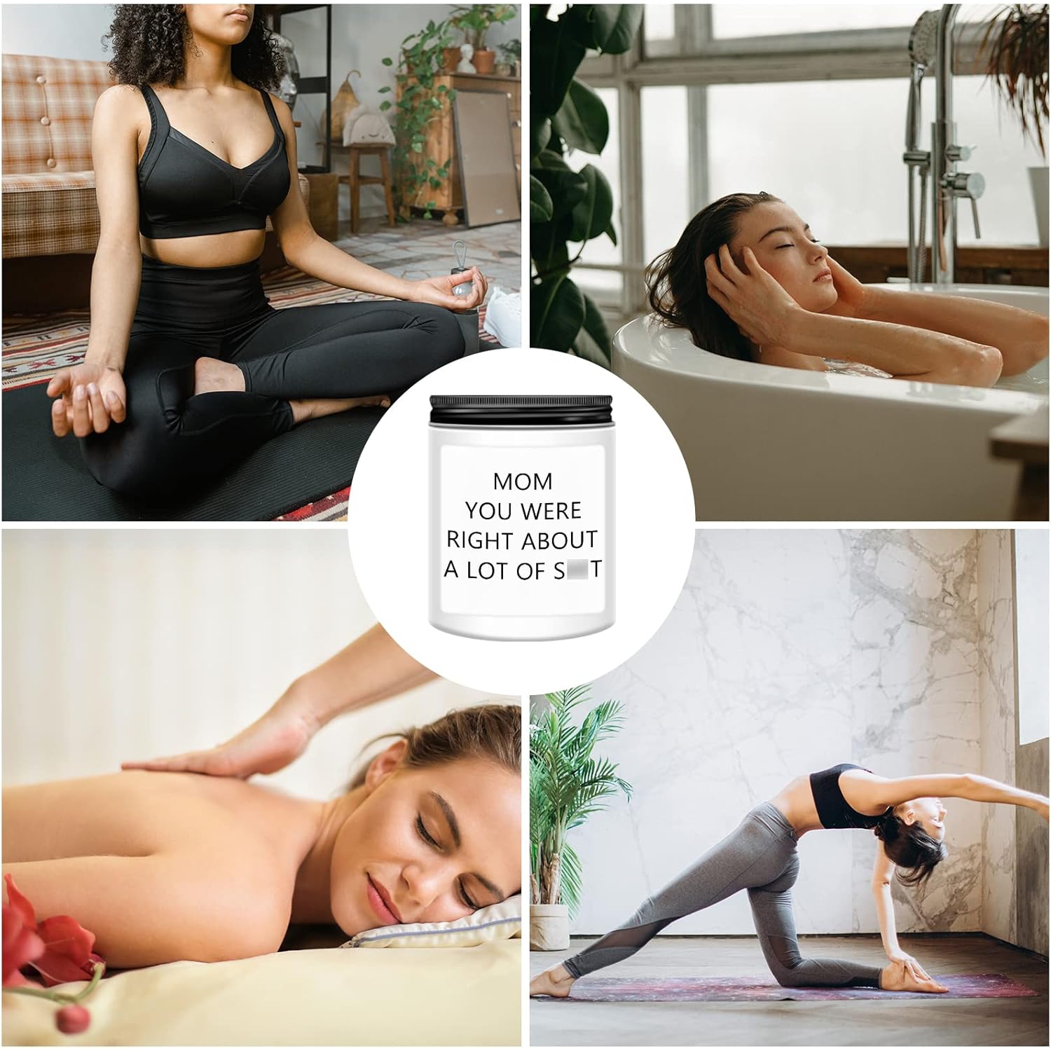 Homsolver Birthday Gifts for Mom from Daughter Son, Christmas Mothers Day Birthday Thanksgiving White Candle for Stepmother Adoptive Mother, Scented