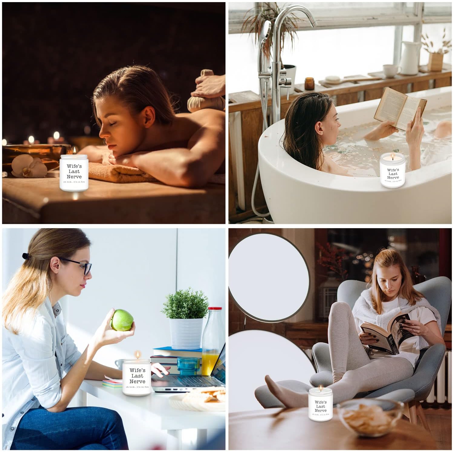 Homsolver Gifts for Wife from Husband, Funny Birthday, Christmas, Anniversary, Valentines, Romantic Lavender Scented Candles, Wife's Last Nerve