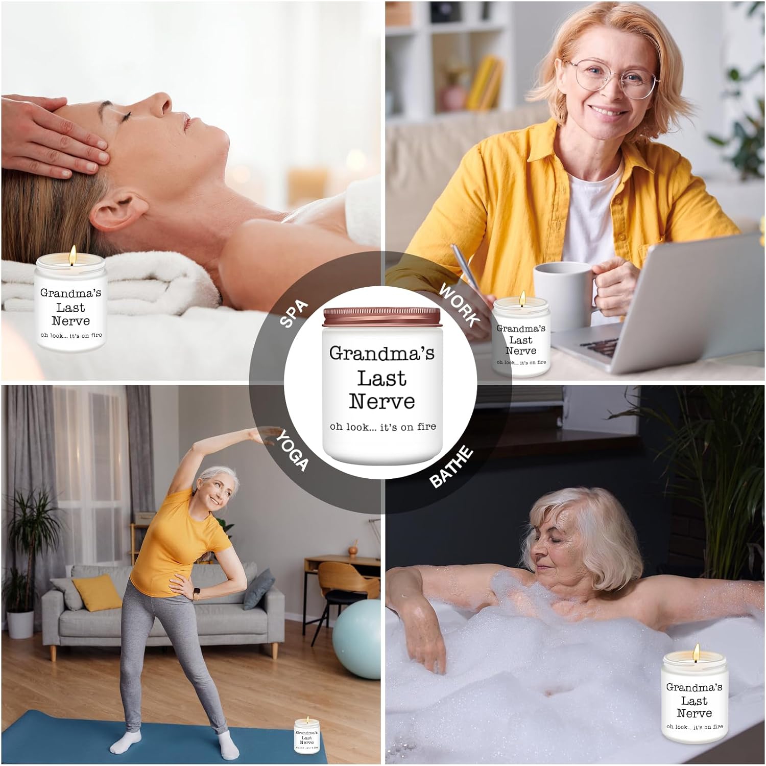 Homsolver Gifts for Grandma from Granddaughter Grandson, Christmas, Birthday, Mother and Grandparents Day, Lavender Scented Candles, Grandma’s Last