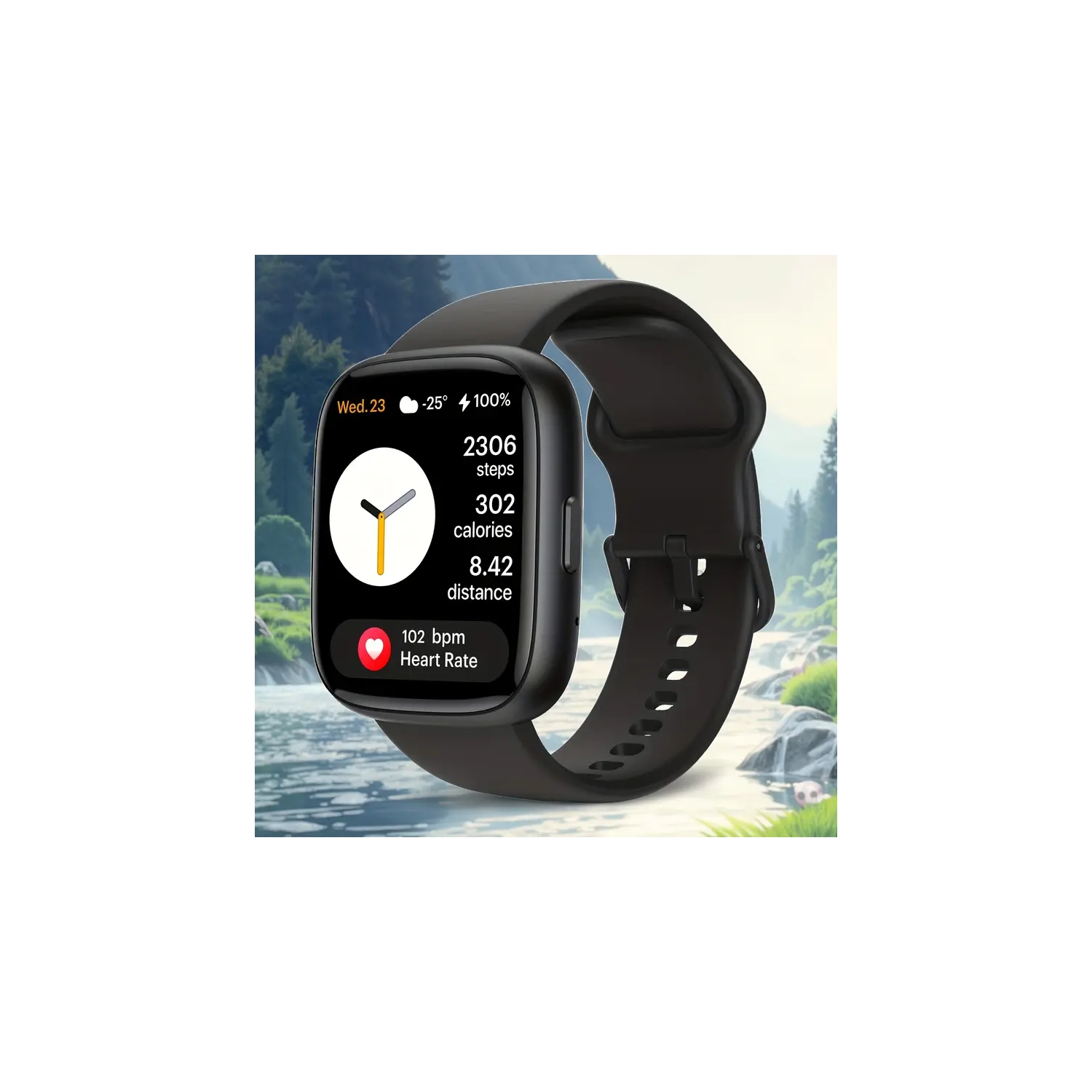 Ergonomic Wireless Headphones with 50H Playback, Bike Phone Holder, and 1.83" Smartwatch with Wireless Calls & Fitness Tracker