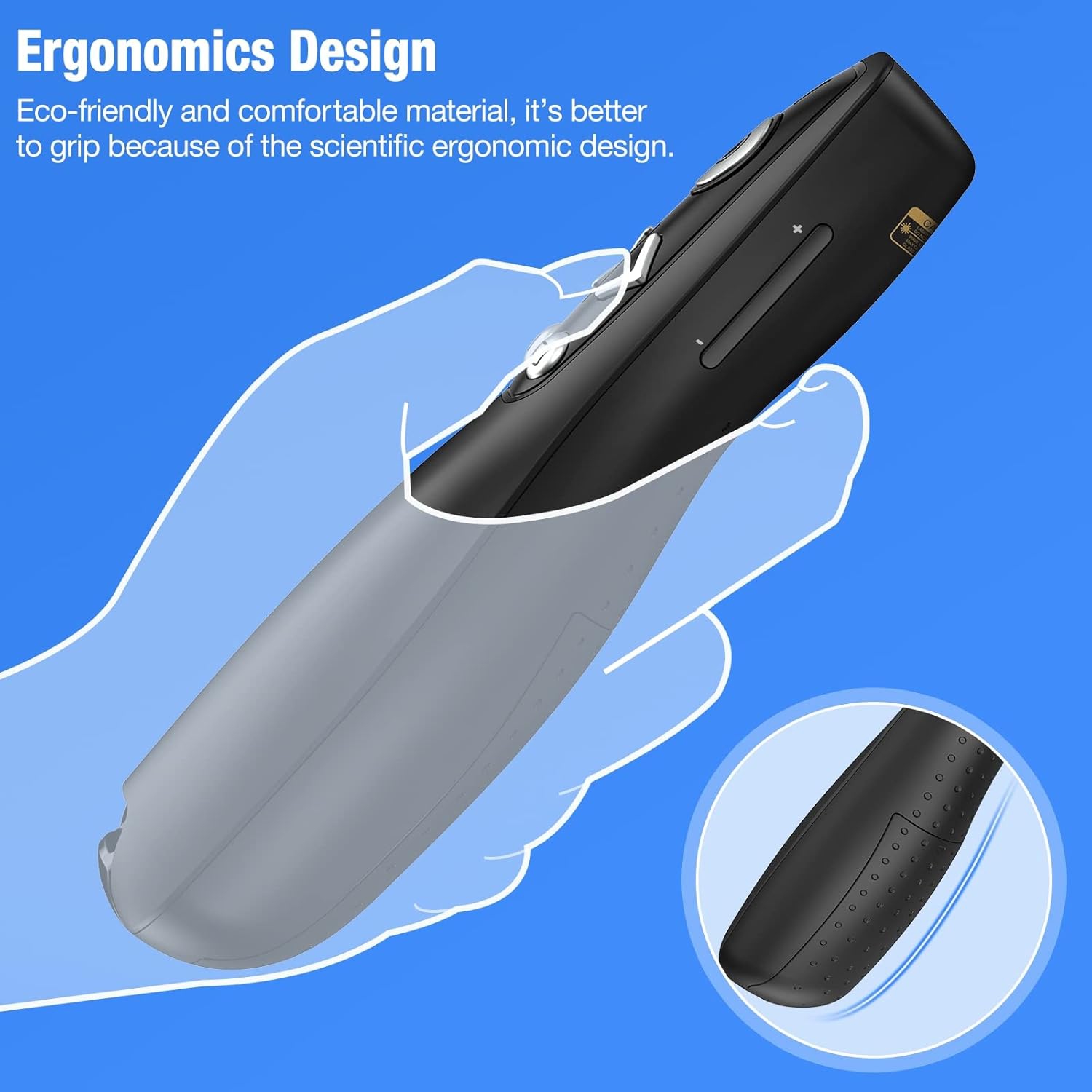 ELISWEEN 2-in-1 USB Type C Presenter Remote with Volume Control for PowerPoint, Mac, Computer, Laptop