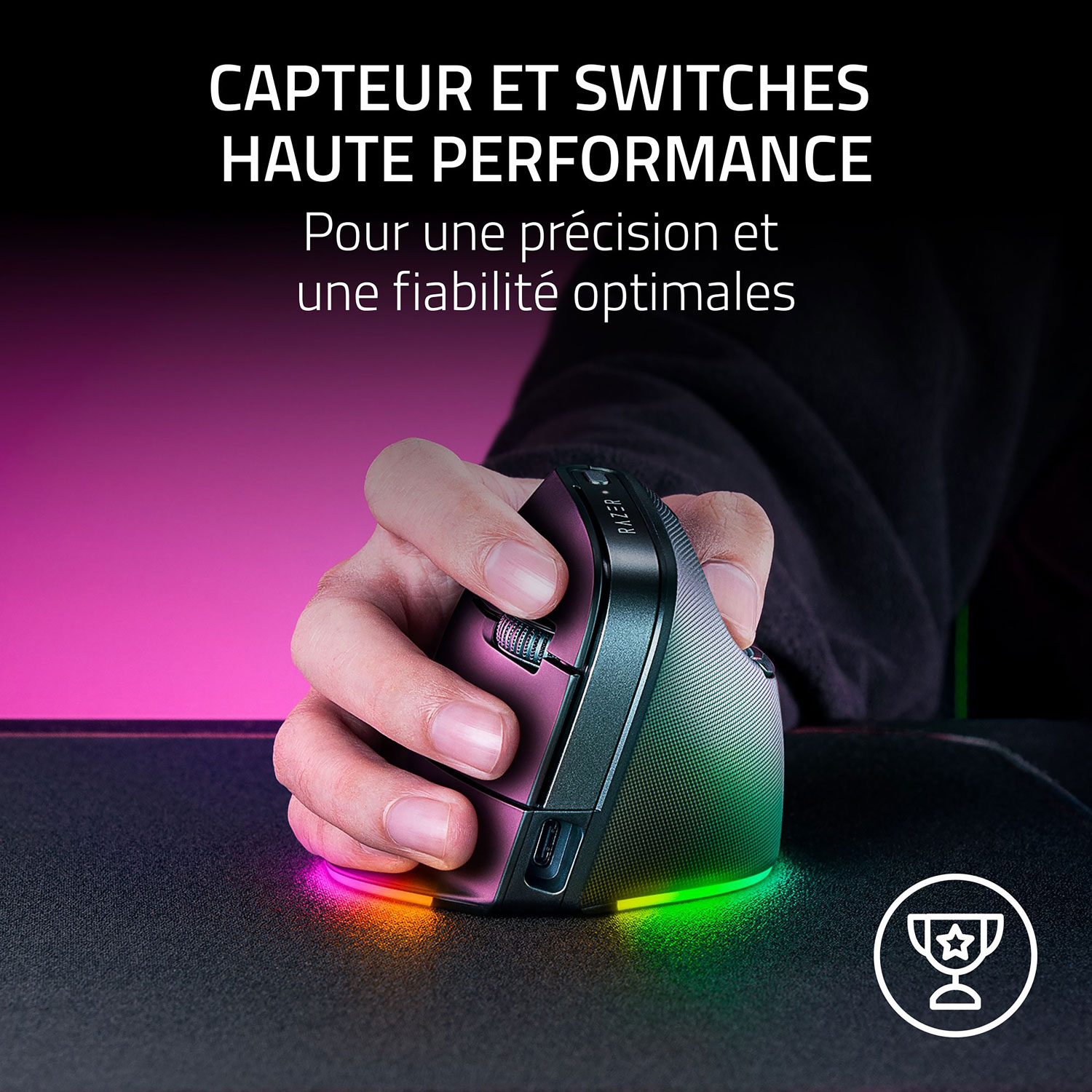 Souris de jeu sans fil ergonomique Pro Click V2 de Razer