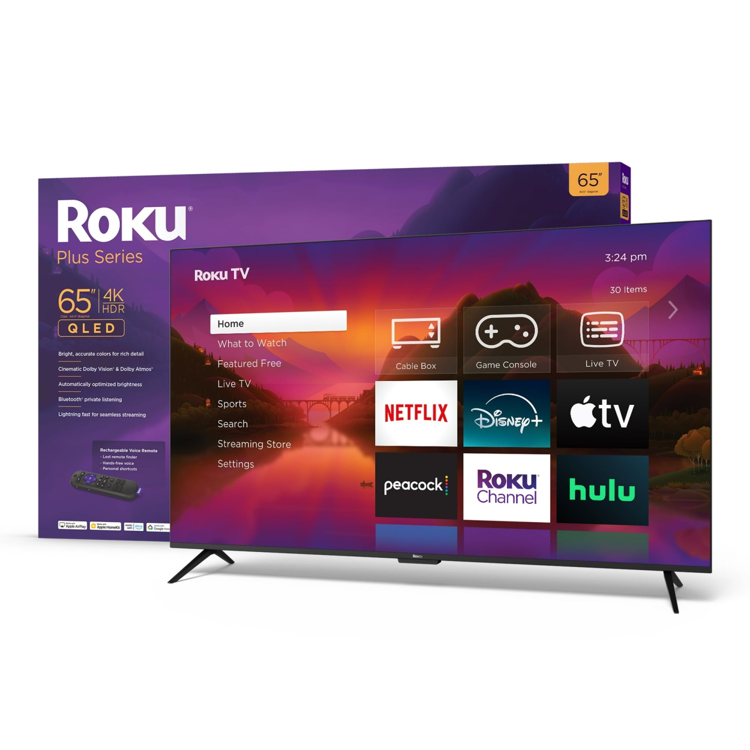 Open Box - Roku 65" Plus Series 4K QLED Smart Roku TV