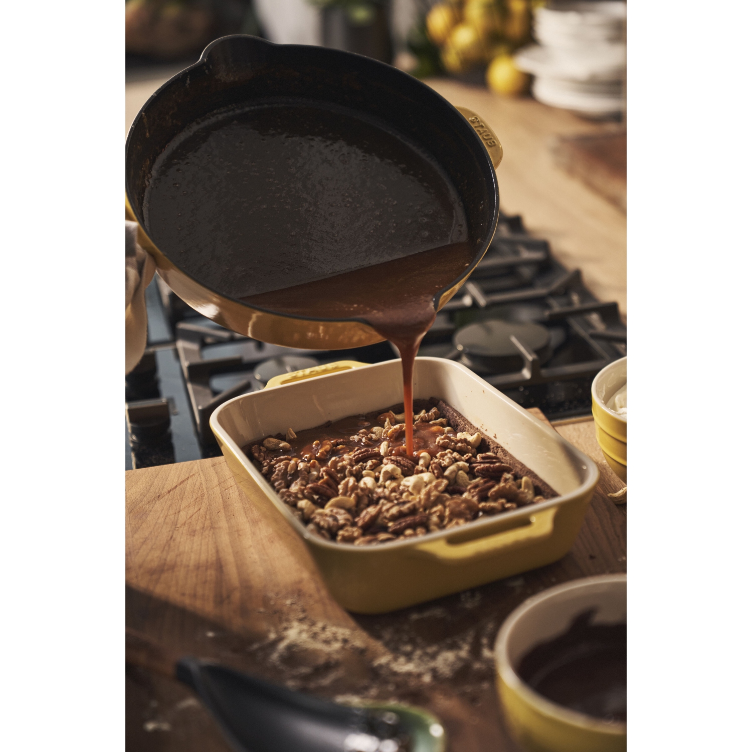 STAUB Pans 22 cm / 8.5 inch Cast Iron Traditional Deep Frypan, Citron