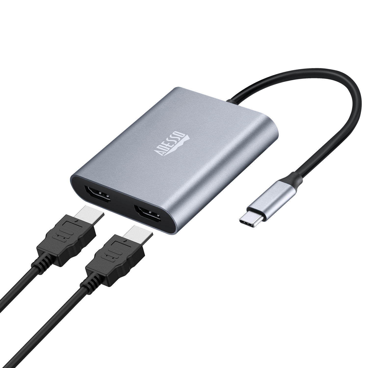 Adesso USB-C to Dual HDMI Adapter, 4K, 60Hz