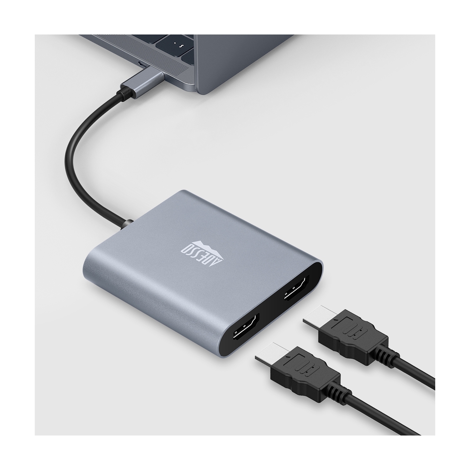 Adesso USB-C to Dual HDMI Adapter, 4K, 60Hz