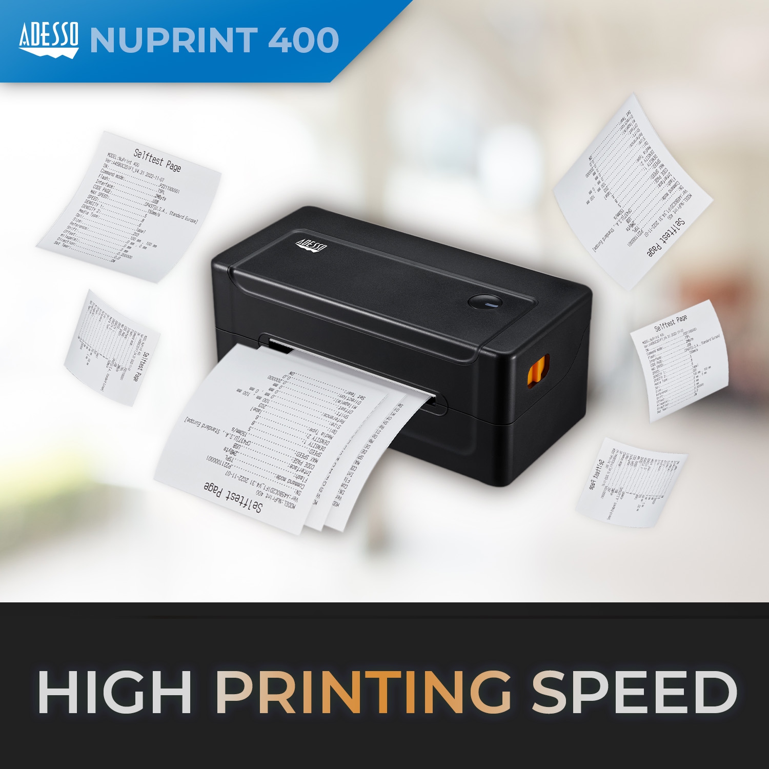Adesso NuPrint 400 Receipt Label Thermal Printer - 4"