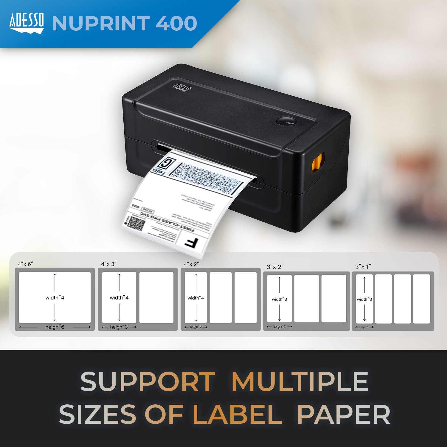 Adesso NuPrint 400 Receipt Label Thermal Printer - 4"