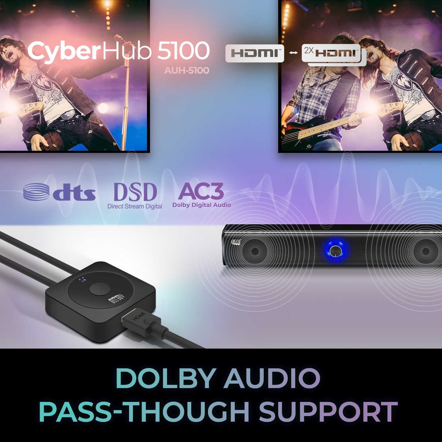 Adesso – Commutateur HDMI CyberHub 5100