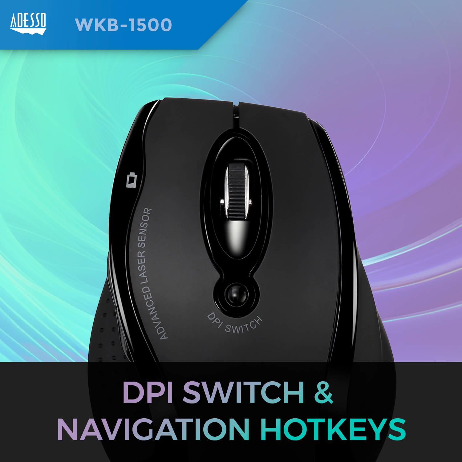 Adesso Canadian French/English Wireless Ergonomic Keyboard and Laser Mouse Combo