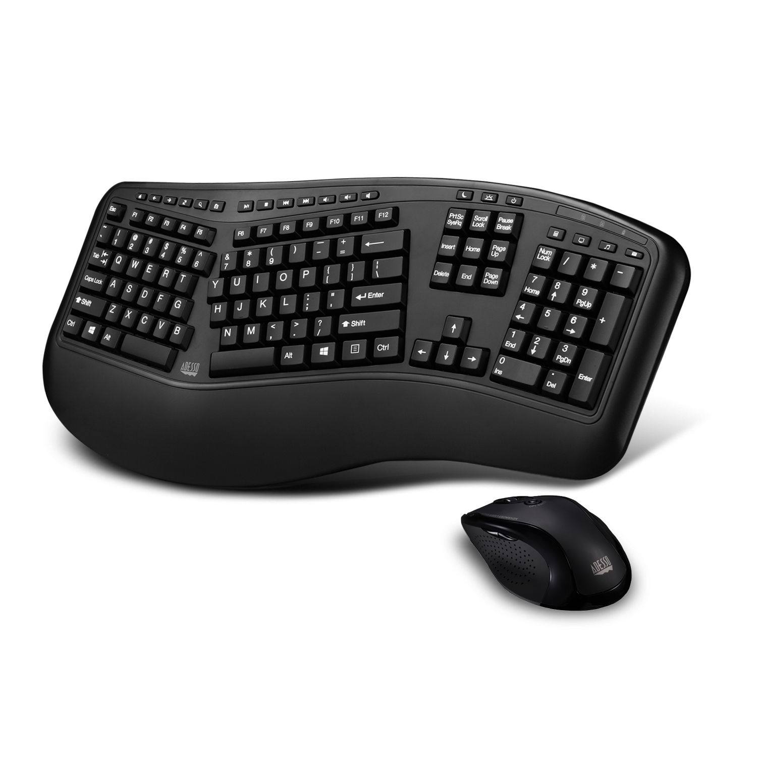 Adesso Canadian French/English Wireless Ergonomic Keyboard and Laser Mouse Combo