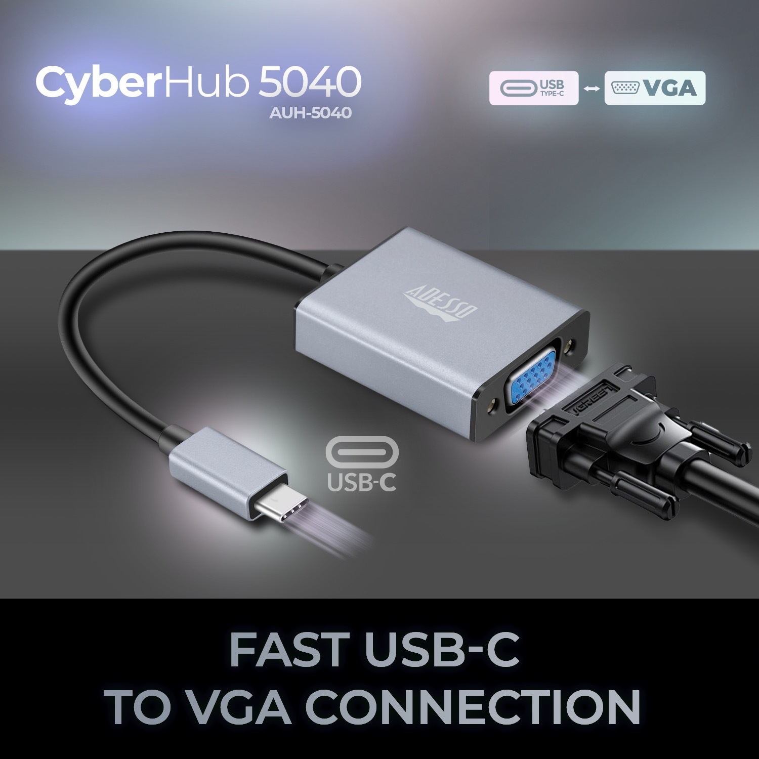 Adesso CyberHub 5040 USB-C to VGA Adapter
