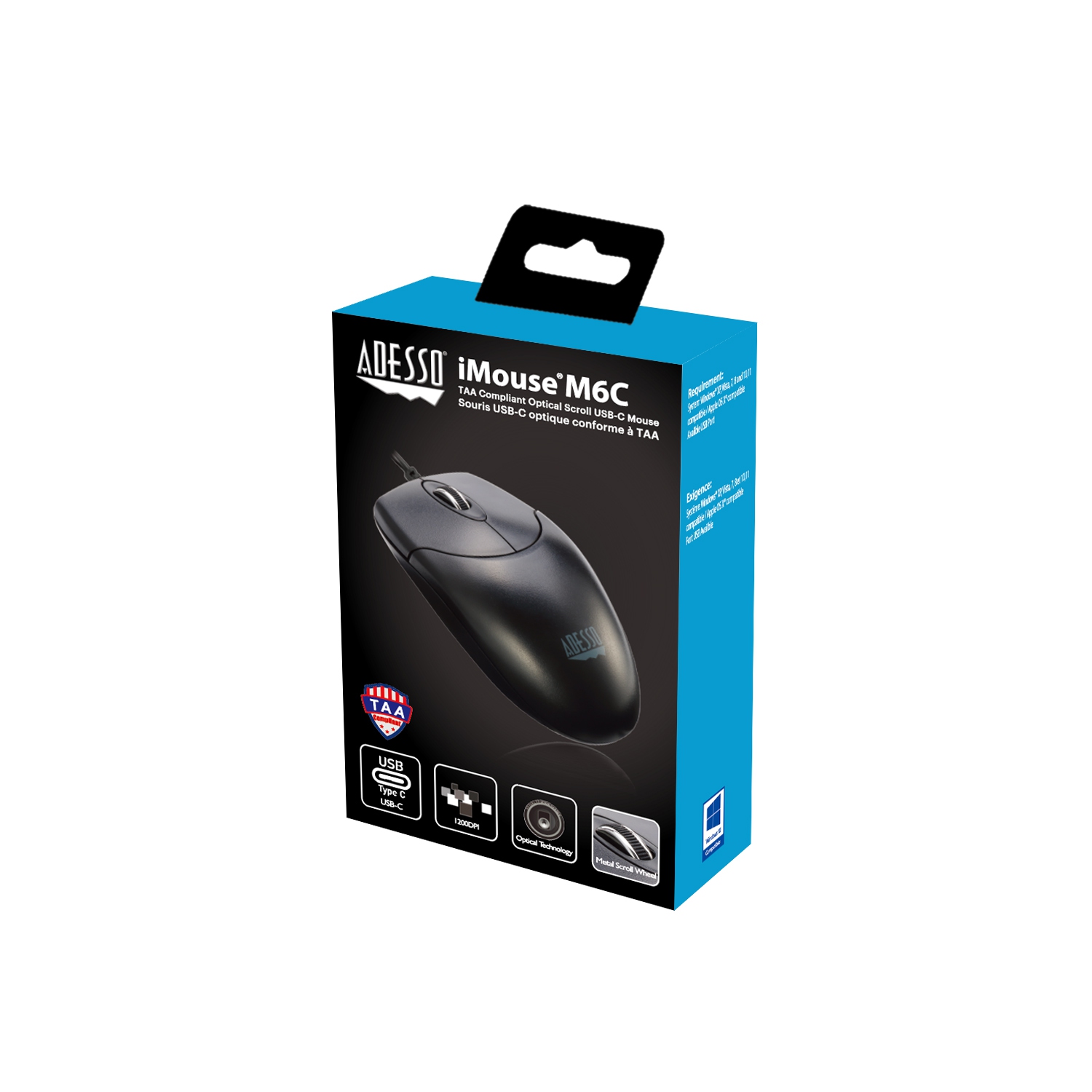 Adesso iMouse M6C-TAA, USB-C, certifié TAA