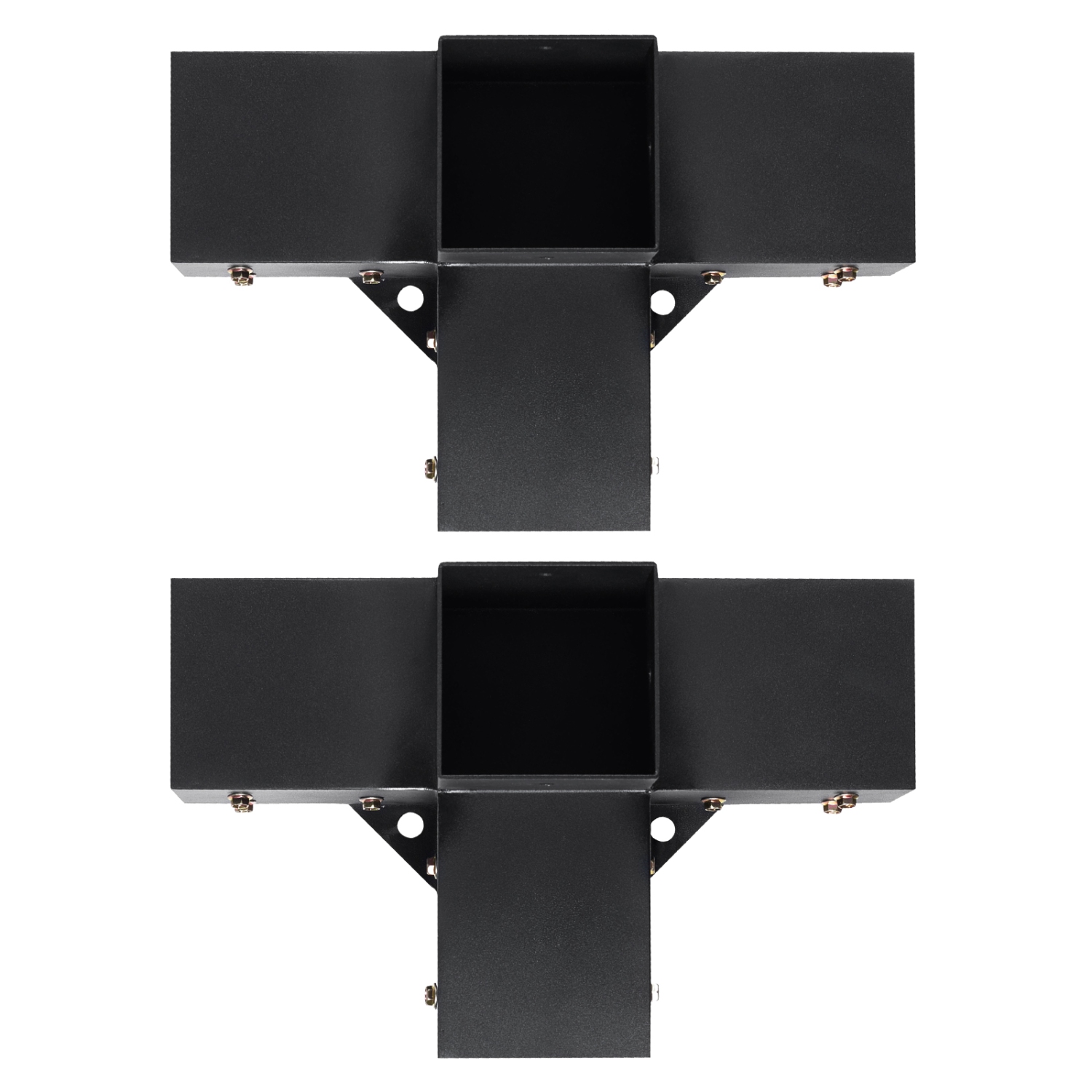 VEVOR 4"x 4"Pergola Bracket Kit(Inner Size 3.6x3.6), 2pcs 4-Way Heavy Duty Corner Bracket Woodworks DIY Post Base Kit, Easy Installation Wooden Beams