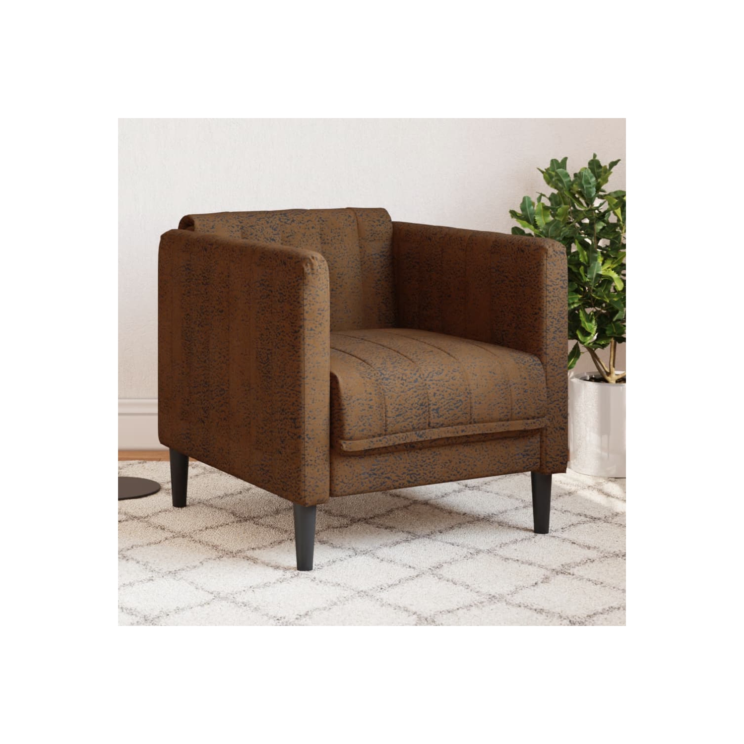 Fauteuil de canapé vidaXL en similicuir de suède brun