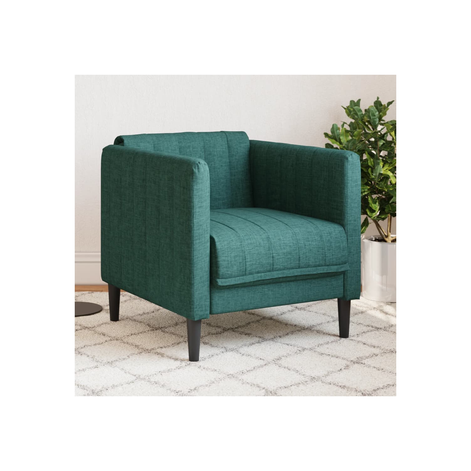 Fauteuil de sofa vidaXL en tissu vert foncé