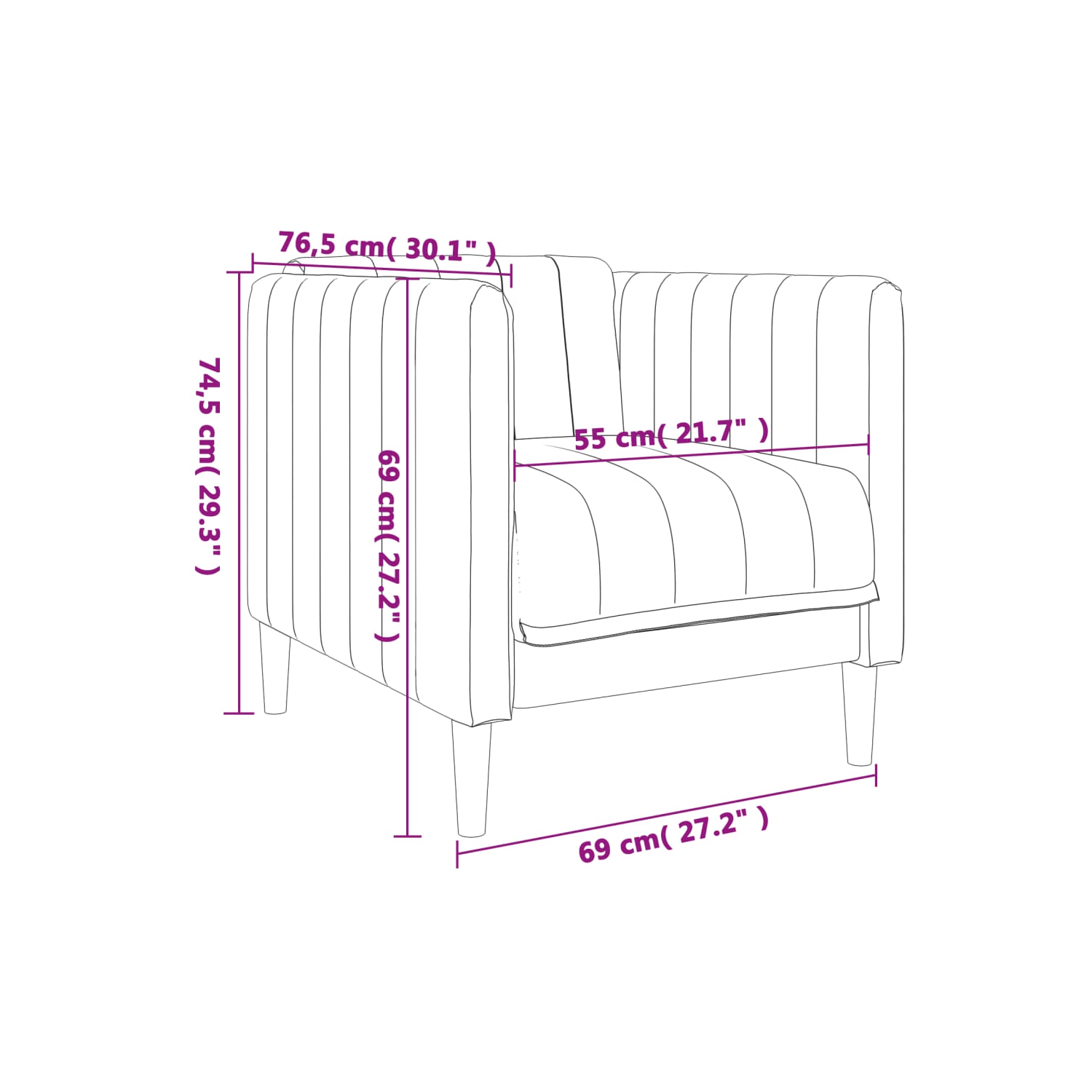 Fauteuil de sofa vidaXL en tissu vert foncé