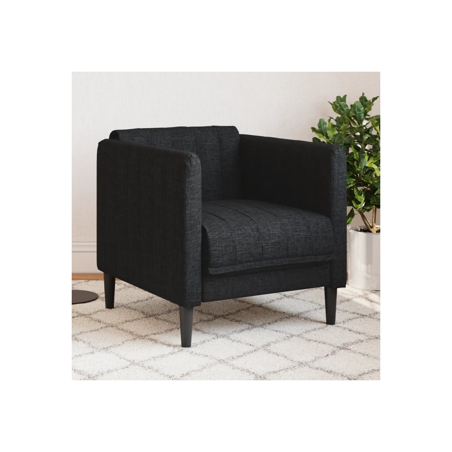 Fauteuil de sofa vidaXL en tissu noir