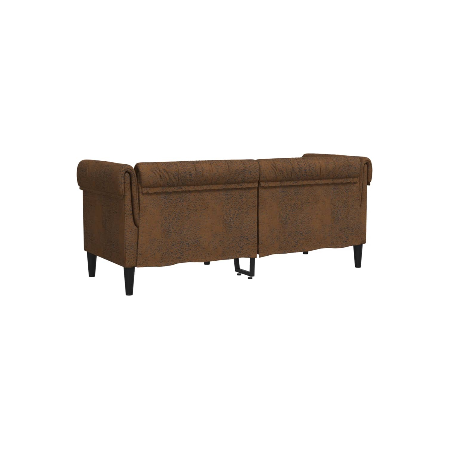 Canapé 2 places Chesterfield vidaXL, tissu brun