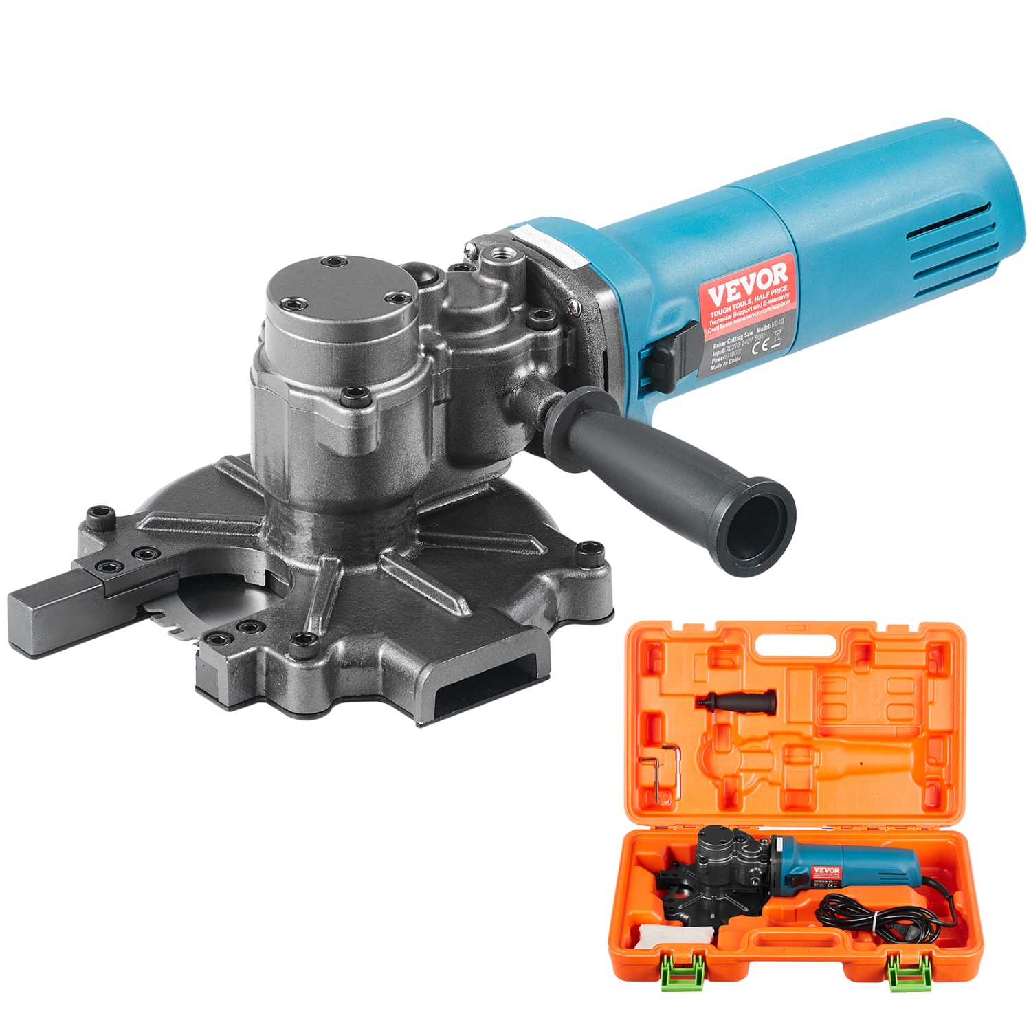 VEVOR 1100W Electric Rebar Cutter, Portable Rebar Cutter, Cutting up to 3/2 inch Rebar, High Power Steel Concrete Rebar Cutter with Auxiliary Small