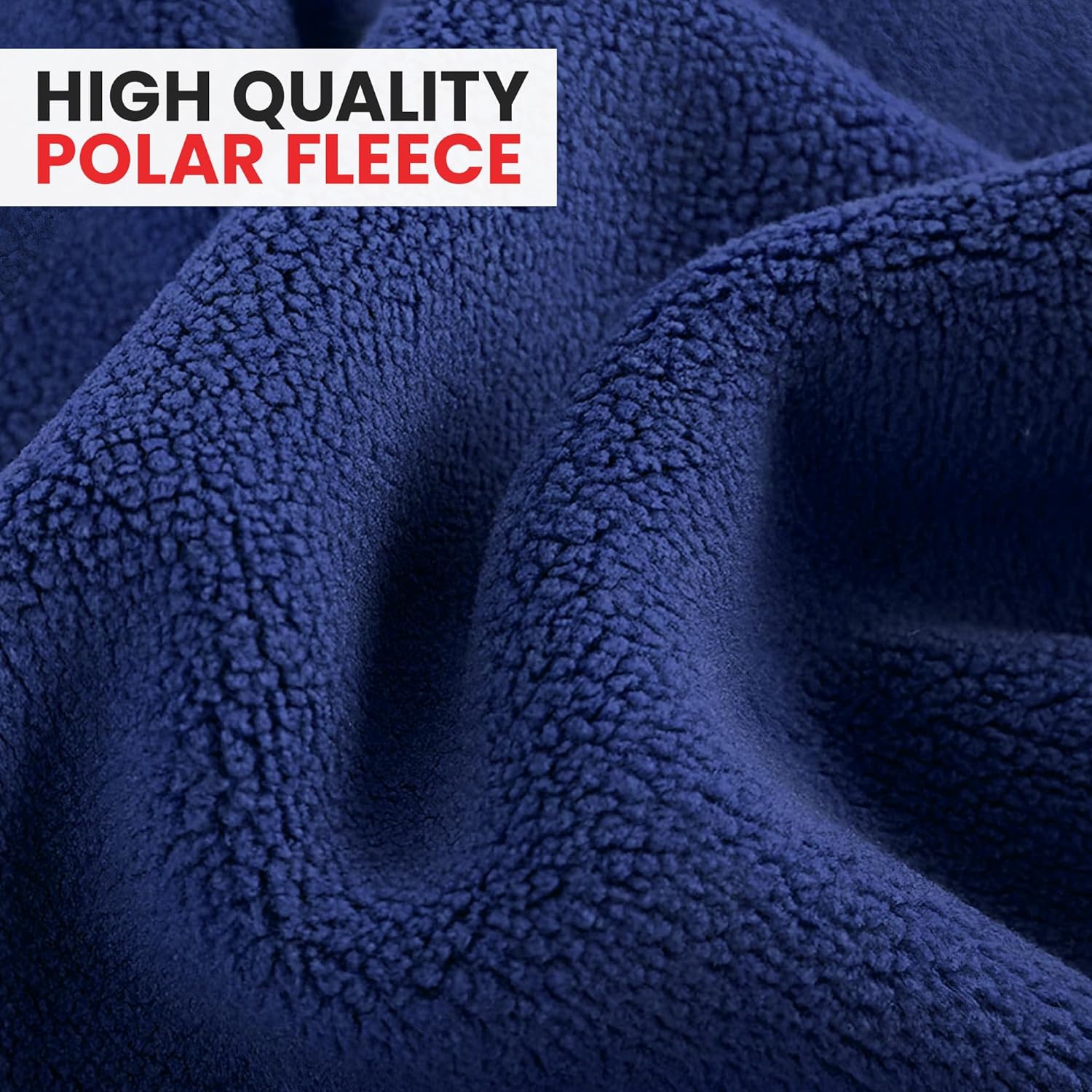 Canadian Linen Polar Fleece Blankets, 66"x90" Twin Size, Lightweight Cozy Warm Super Soft Moisture Free Breathable Blankets for All Season, Navy Blue