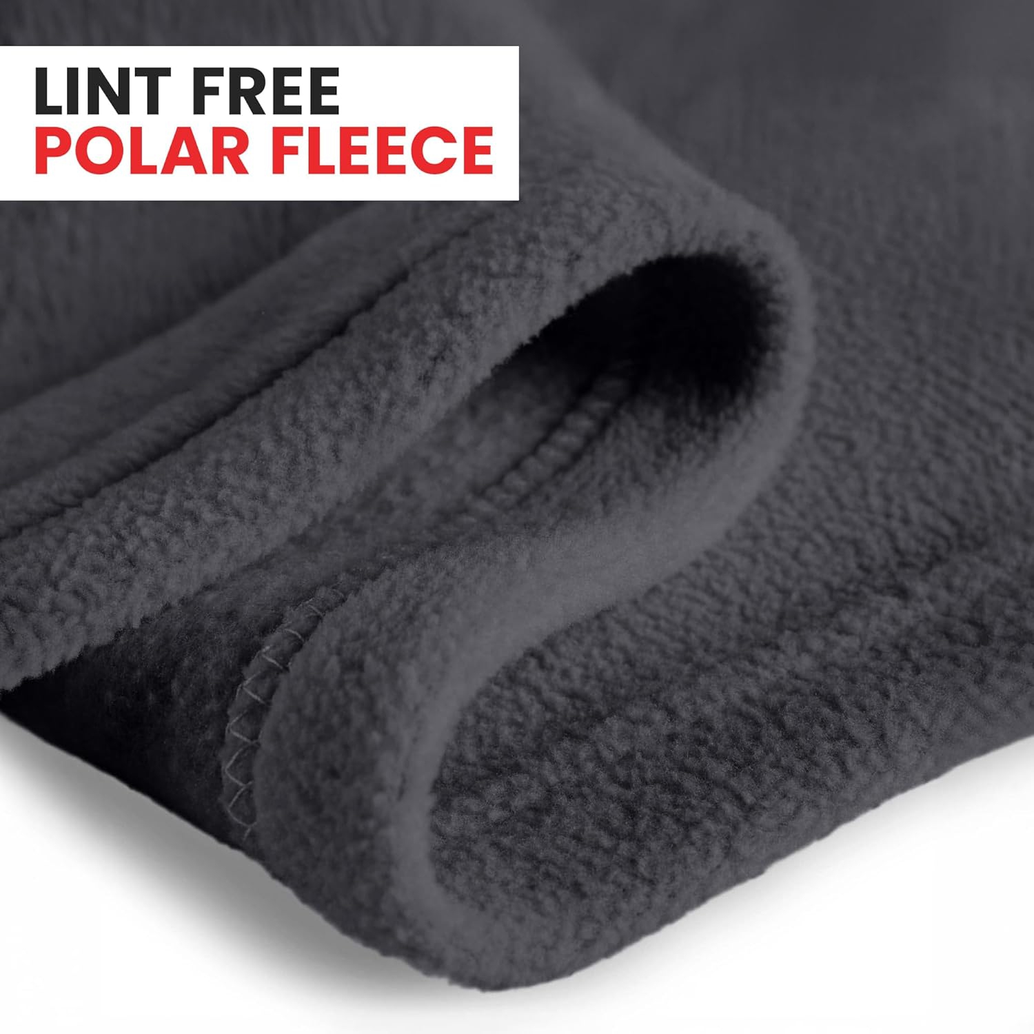 Canadian Linen Polar Fleece Blankets, 66"x90" Twin Size, Lightweight Cozy Warm Super Soft Moisture Free Breathable Blankets for All Season, Dark Grey
