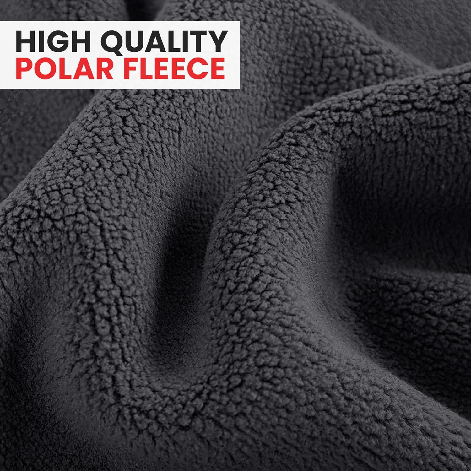 Canadian Linen Polar Fleece Blankets, 80"x90" Double Size Lightweight Cozy Warm Super Soft Moisture Free Breathable Blankets for All Season, Dark Grey