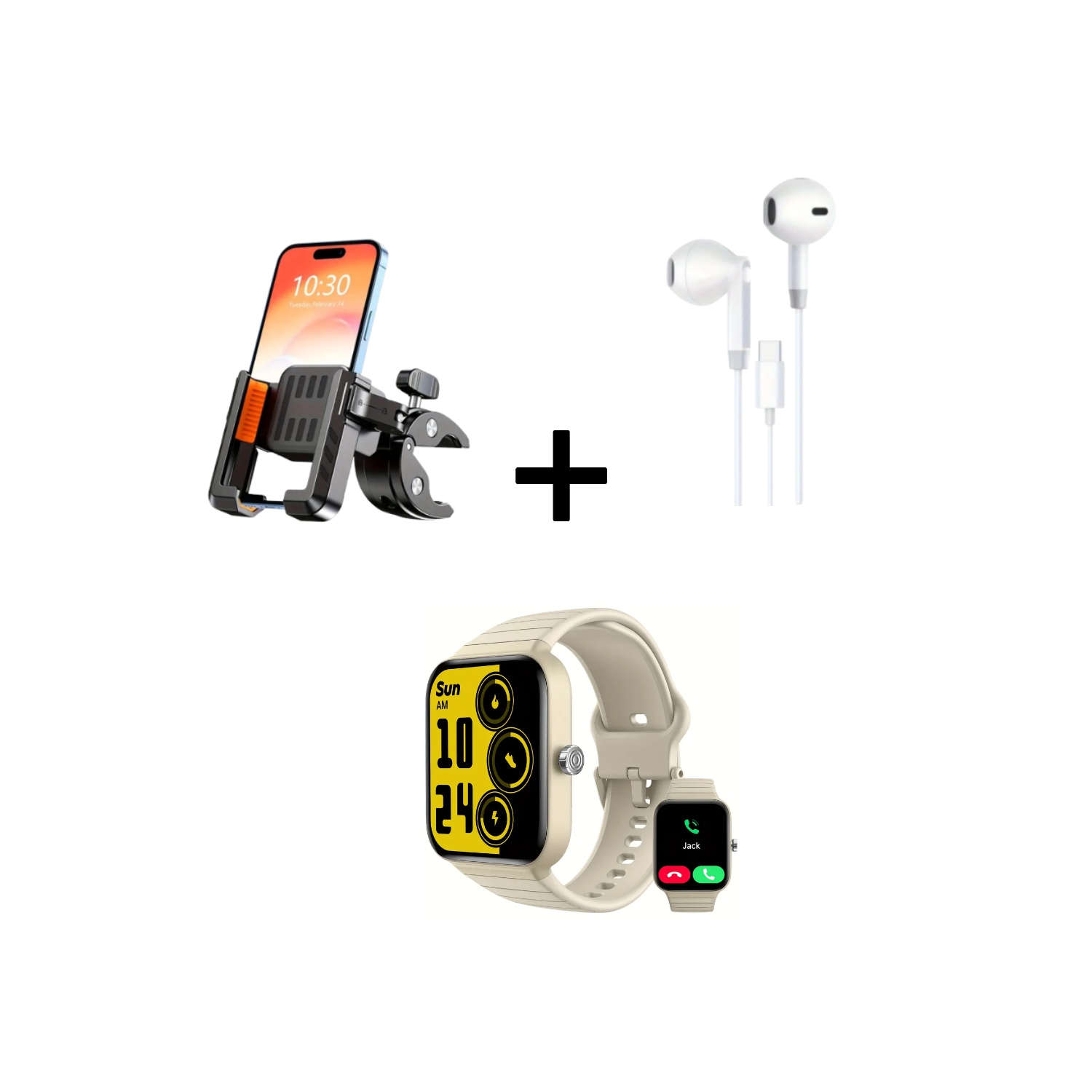 Support pour téléphone de vélo, écouteurs de type C et montre sport intelligente – Cadeaux idéaux pour Noël et pour les anniversaires