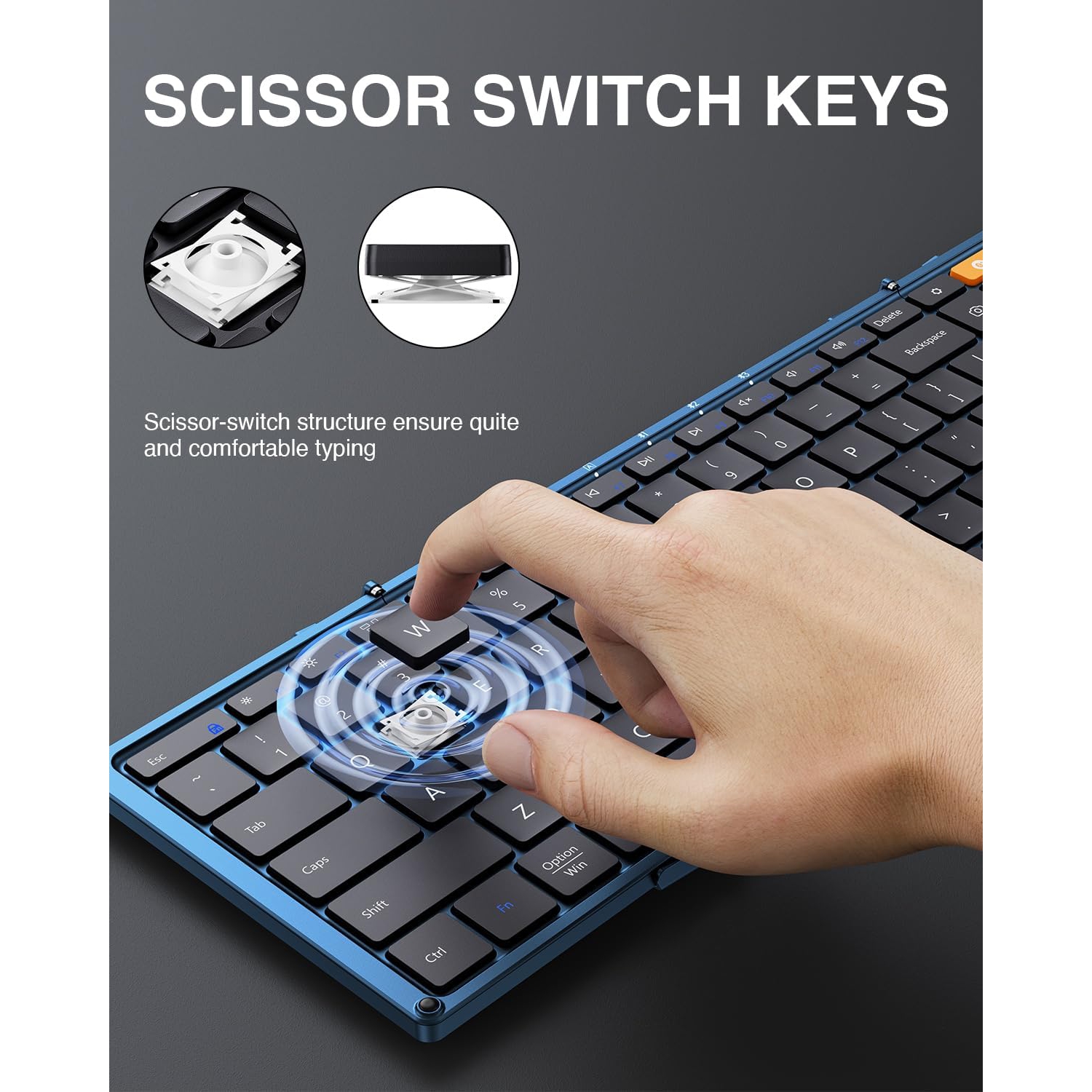 ProtoArc Foldable Bluetooth Keyboard, XK01 Folding Wireless Portable Keyboard with Numeric Keypad, Full-Size Travel Keyboard for iPad Tablet