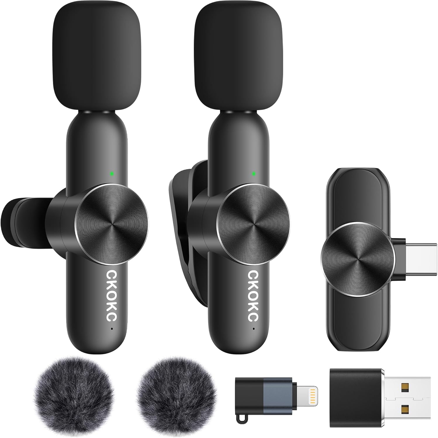 Micro-cravate sans fil de CKOKC pour iPhone, Android et PC - Microphone USB pour les baladoémissions, les blogues vidéo et les entrevues