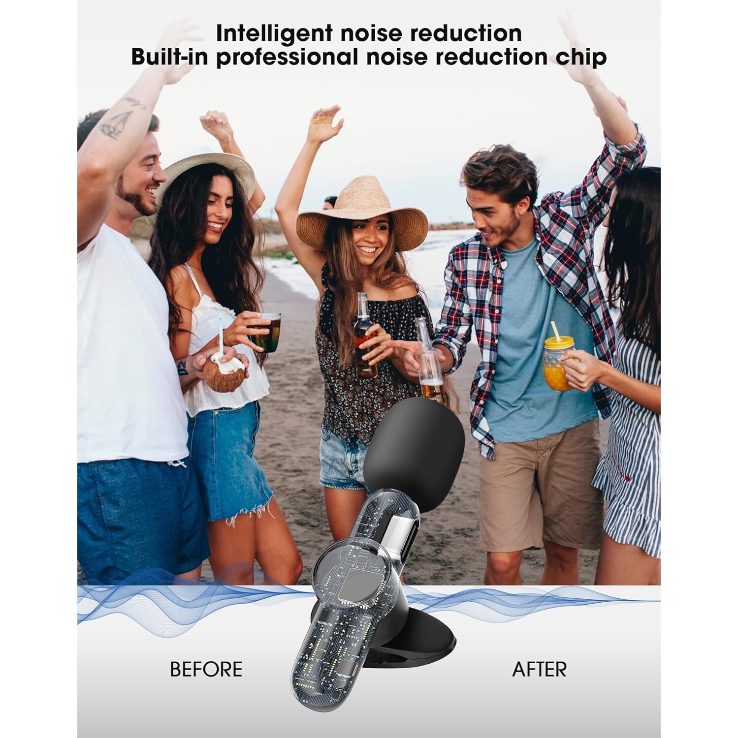 Micro-cravate sans fil de CKOKC pour iPhone, Android et PC - Microphone USB pour les baladoémissions, les blogues vidéo et les entrevues