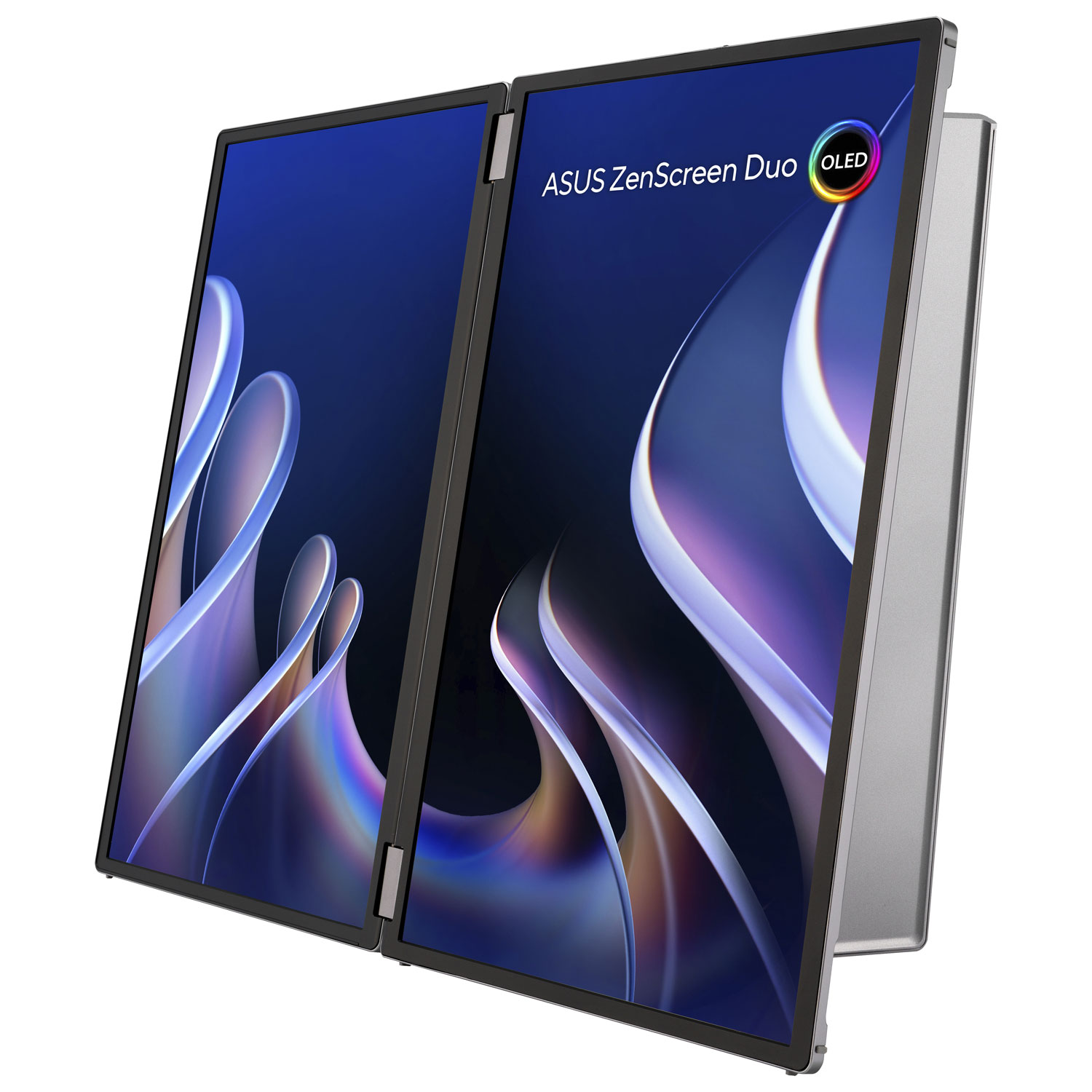 Moniteur DEL DELO gris à gris 1ms HD intégrale 14 po ZenScreen d'ASUS à configuration portative à deux écrans