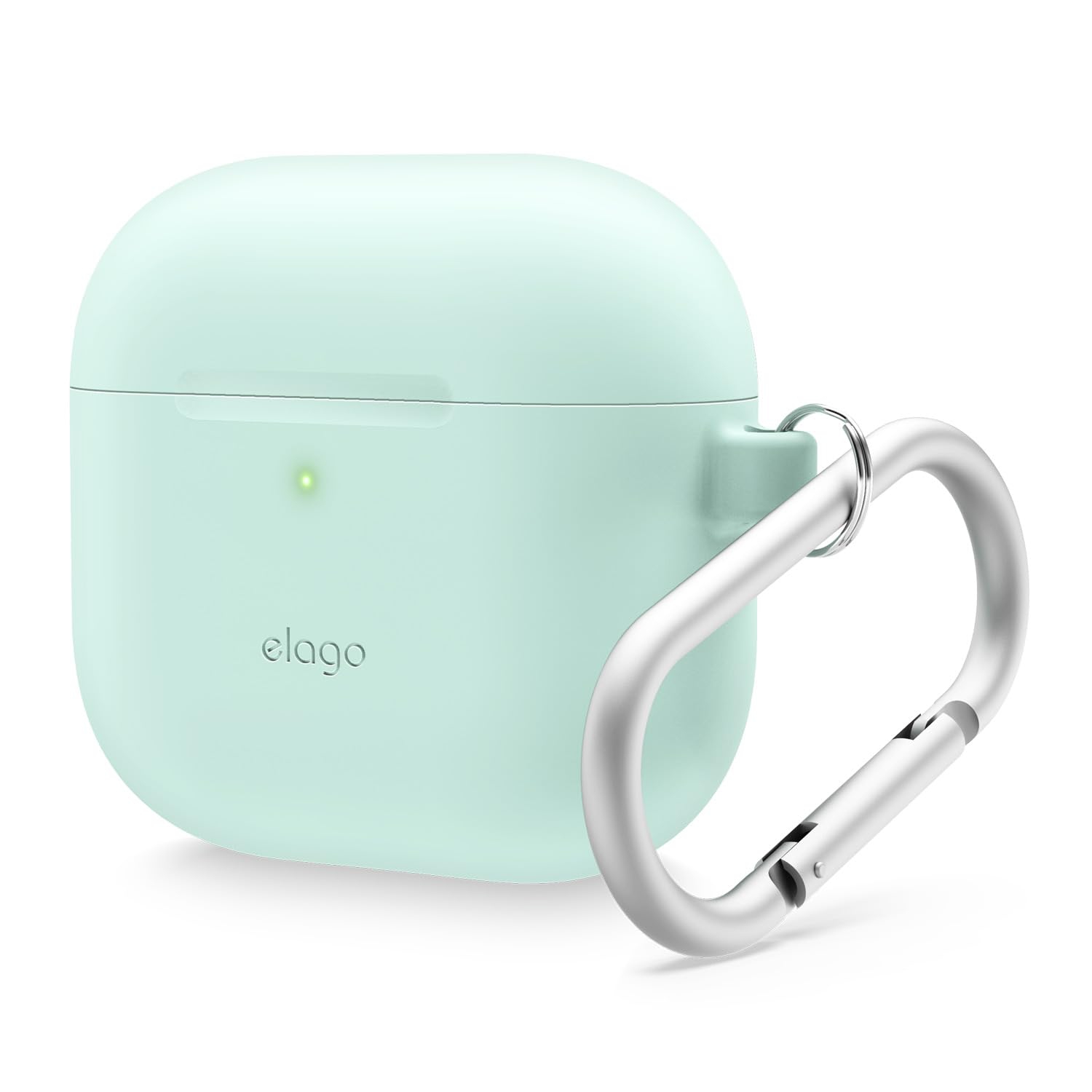 elago Silicone Case Compatible with AirPods 4 Case - Carabiner Included, Supports Wireless Charging, Shock Resistant, Full Protection